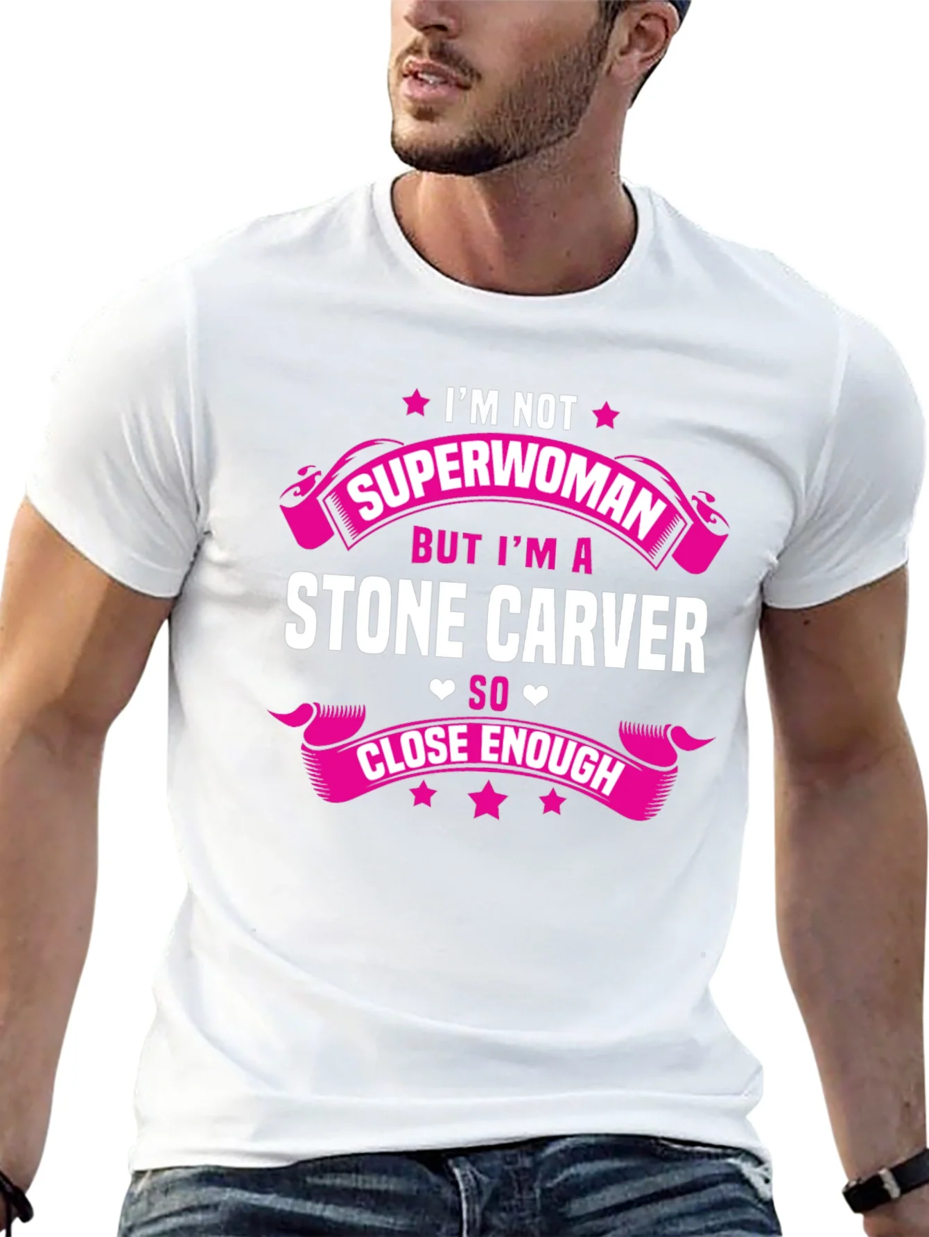 Camiseta Negra con Estampado Stone Carver