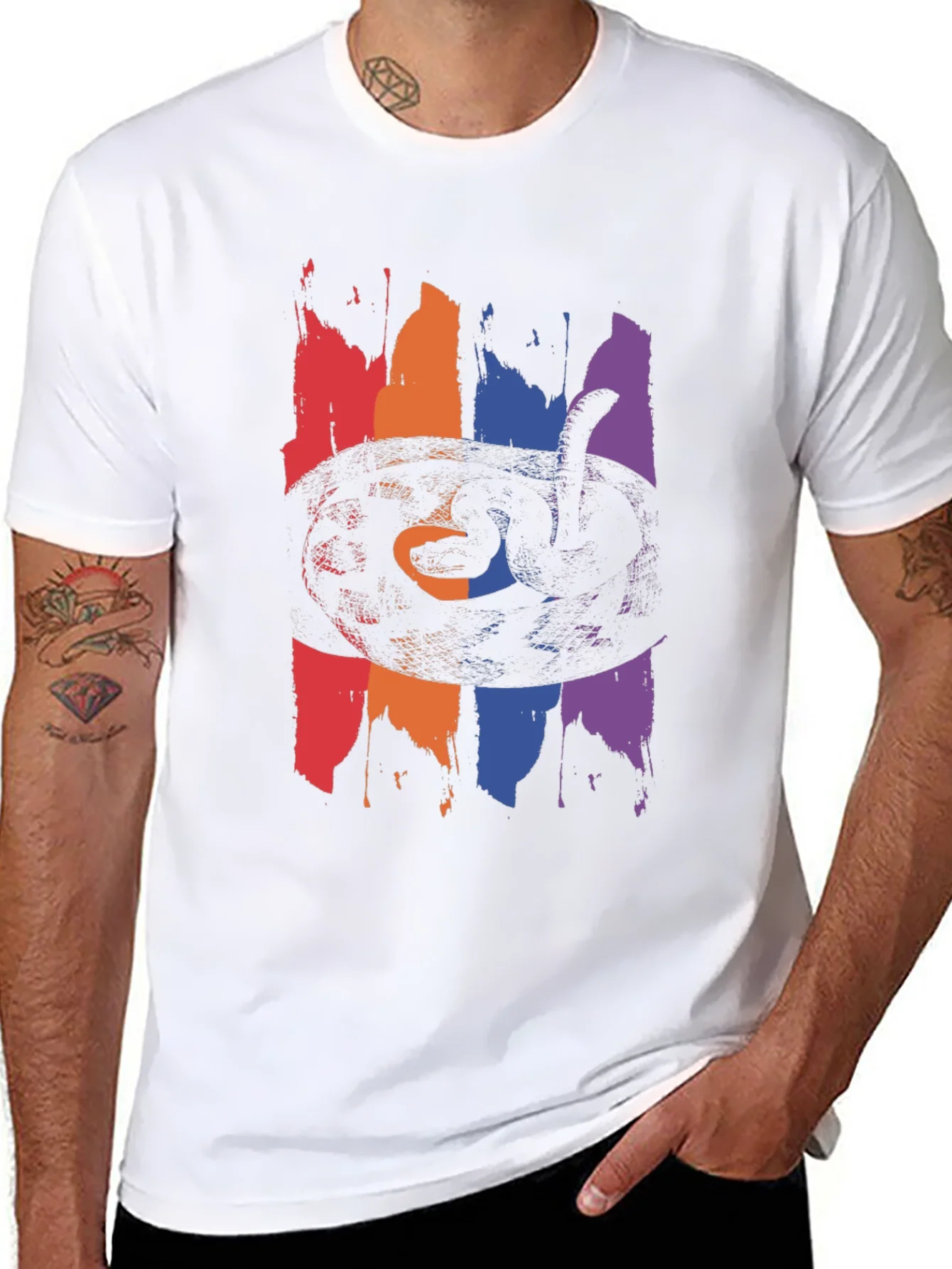 Rebbecca Mens Snake Graphic Tee - Black