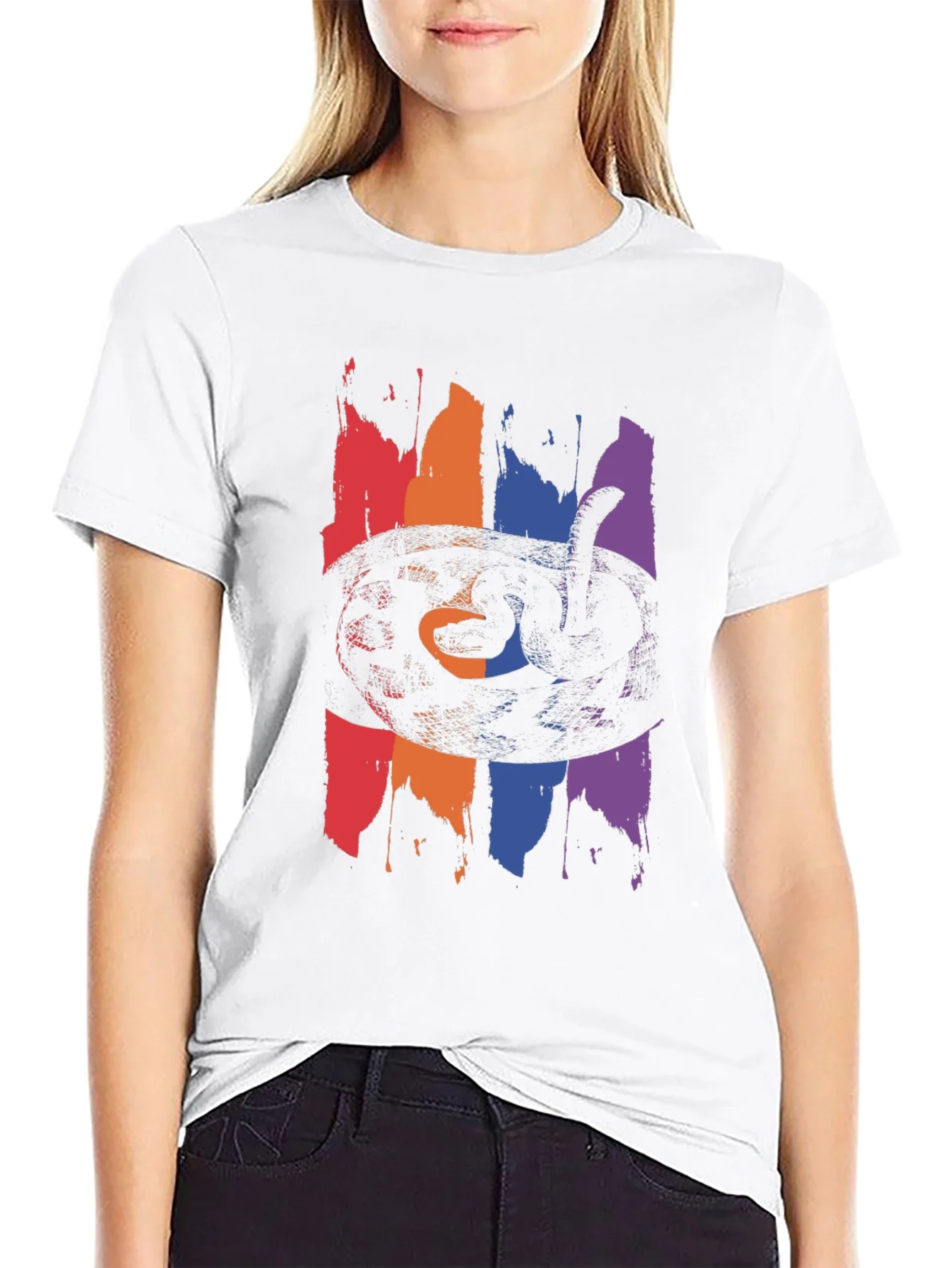 Rebbecca Mens Snake Graphic Tee - Black