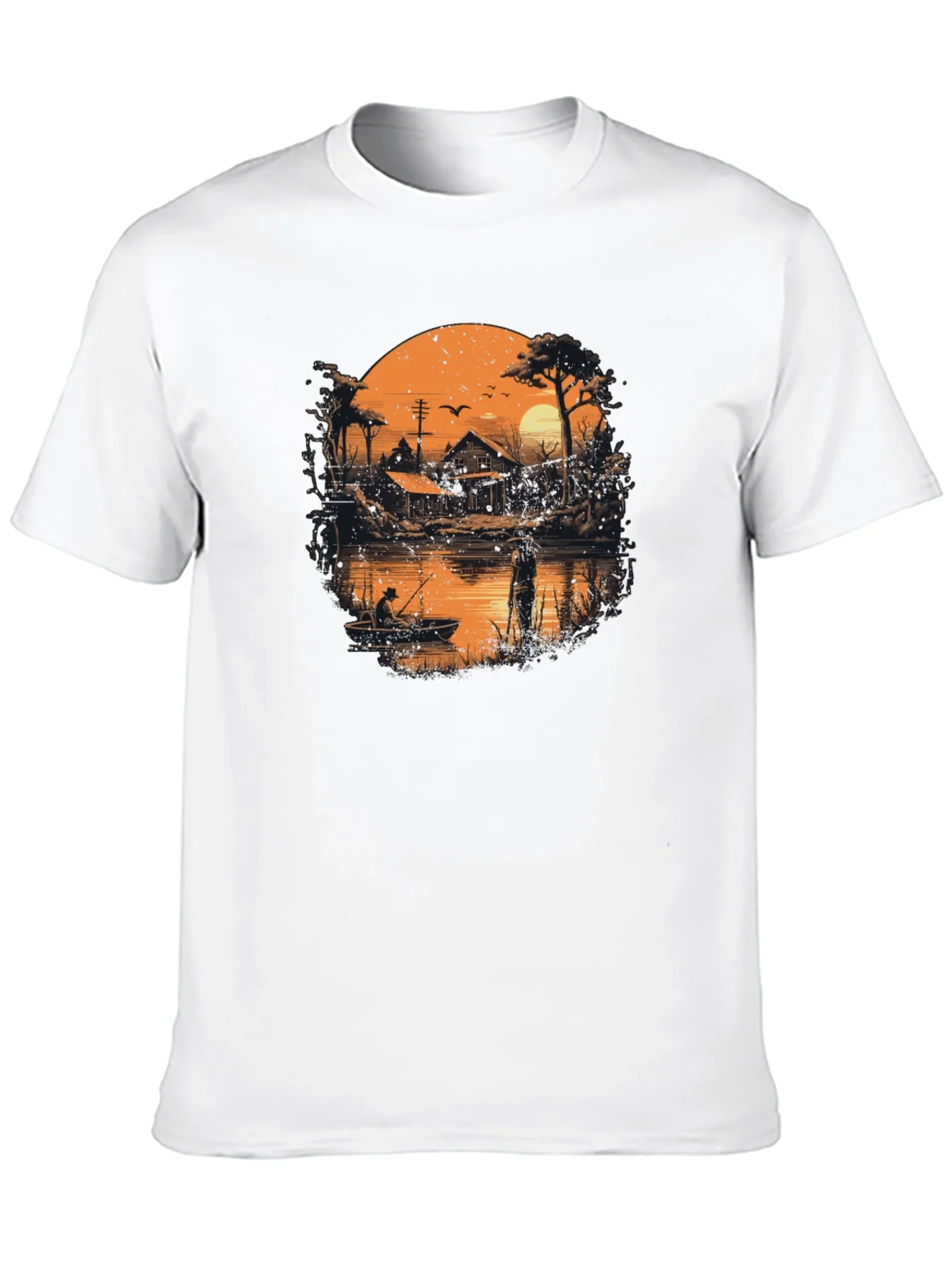Rebbecca Fishing at Sunset Graphic T-Shirt