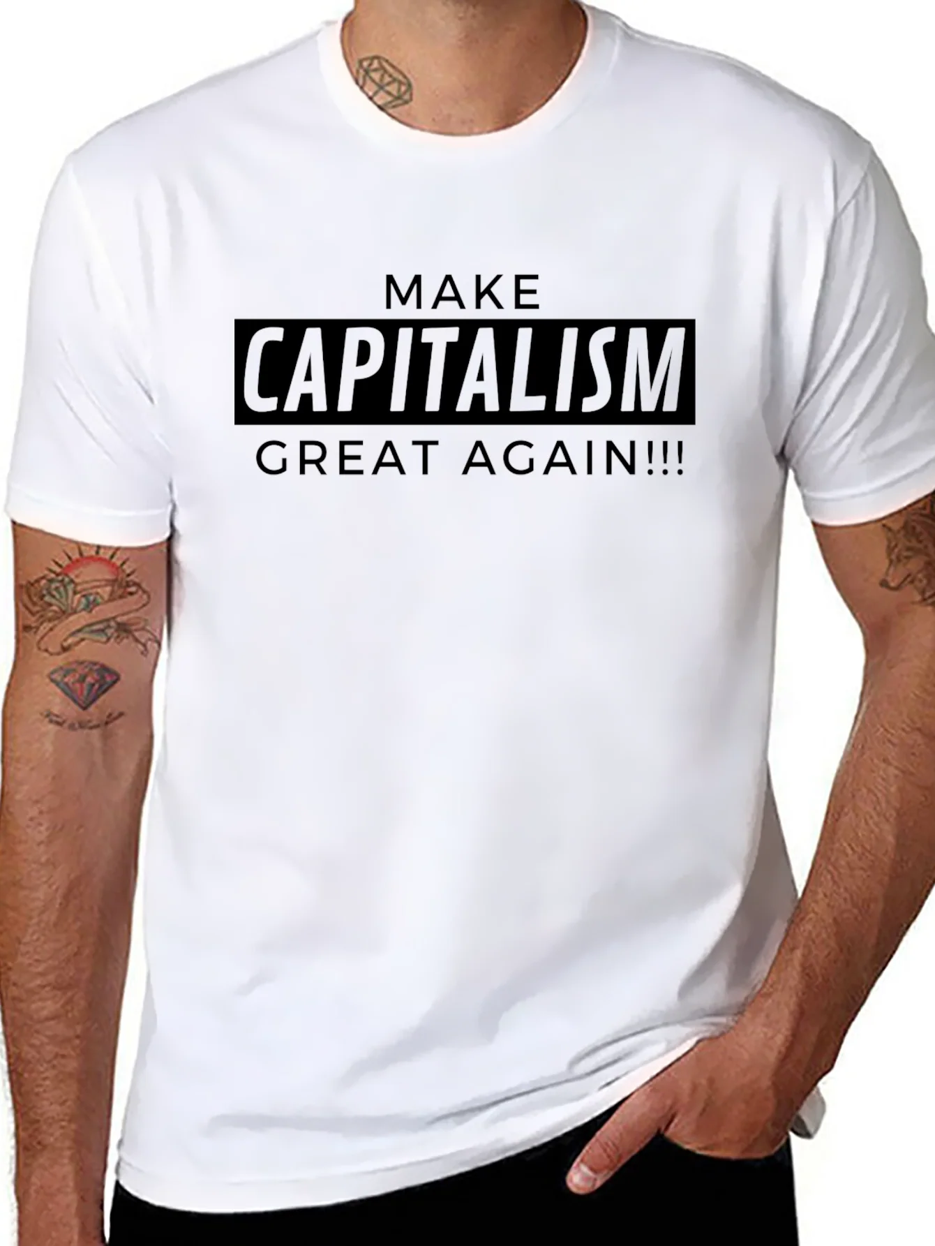 Camiseta Negra: ?Haz el Capitalismo Genial Otra Vez!