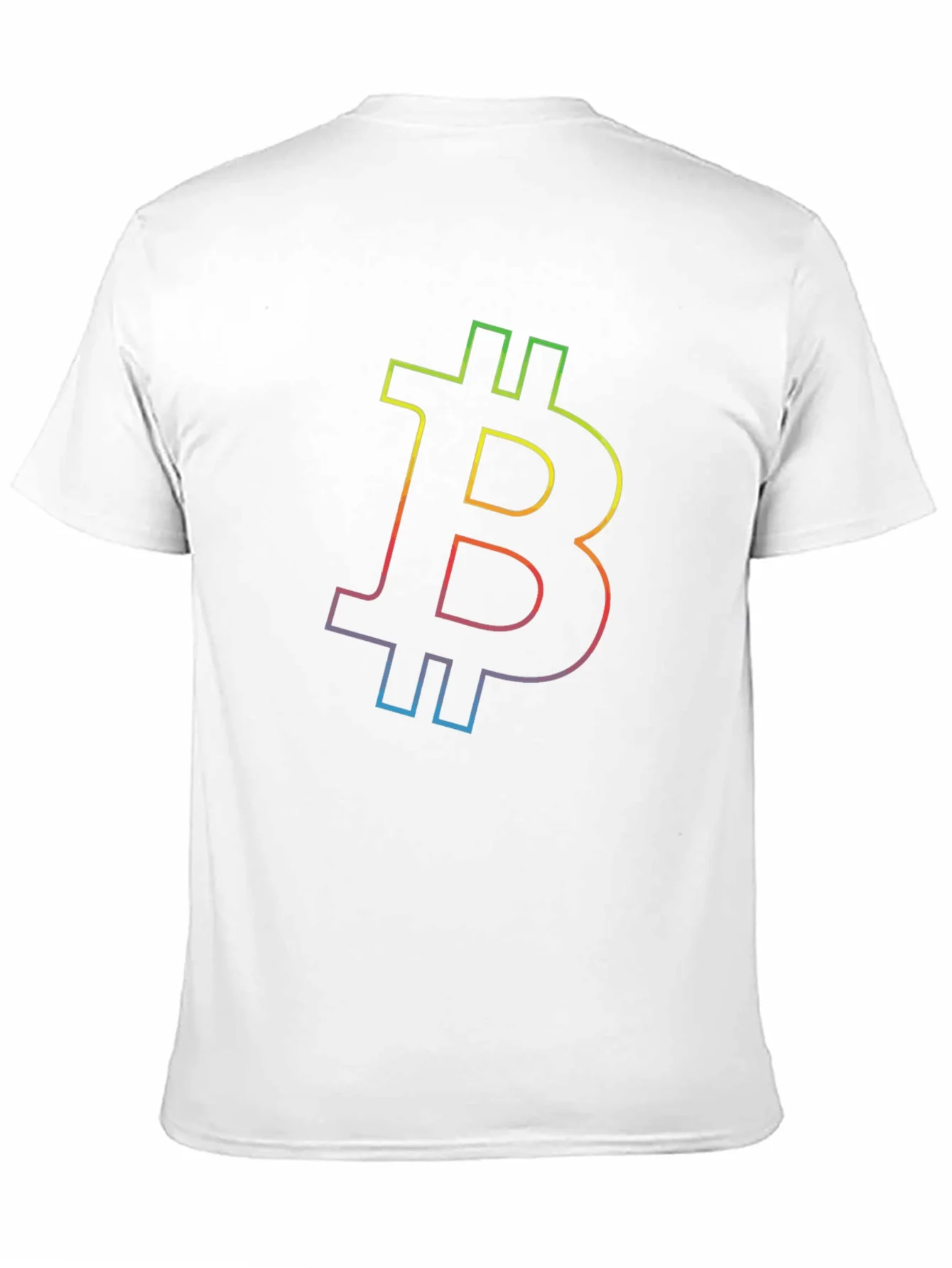 Rebbecca Bitcoin Rainbow Outline Black T-Shirt