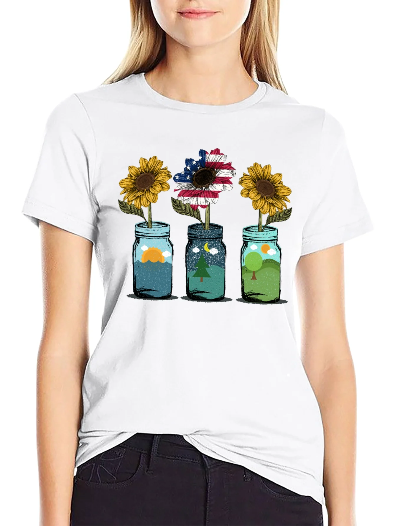 Rebbecca Scenic Sunflower Graphic Tee