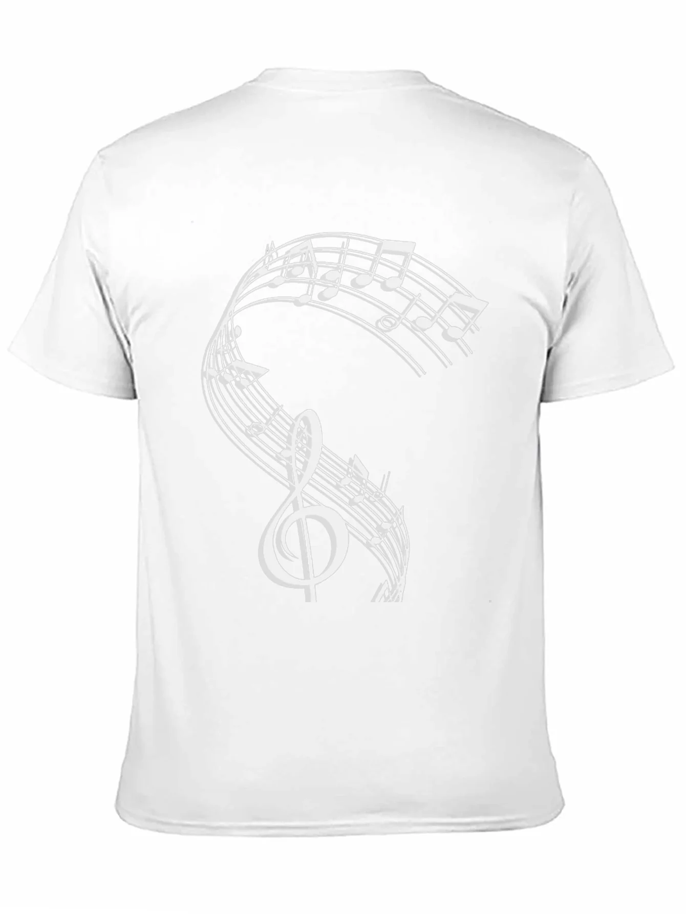 Camiseta Negra con Dise?o de Notas Musicales