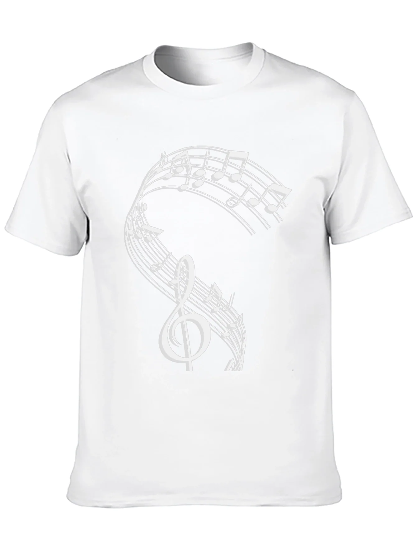Camiseta Negra con Dise?o de Notas Musicales