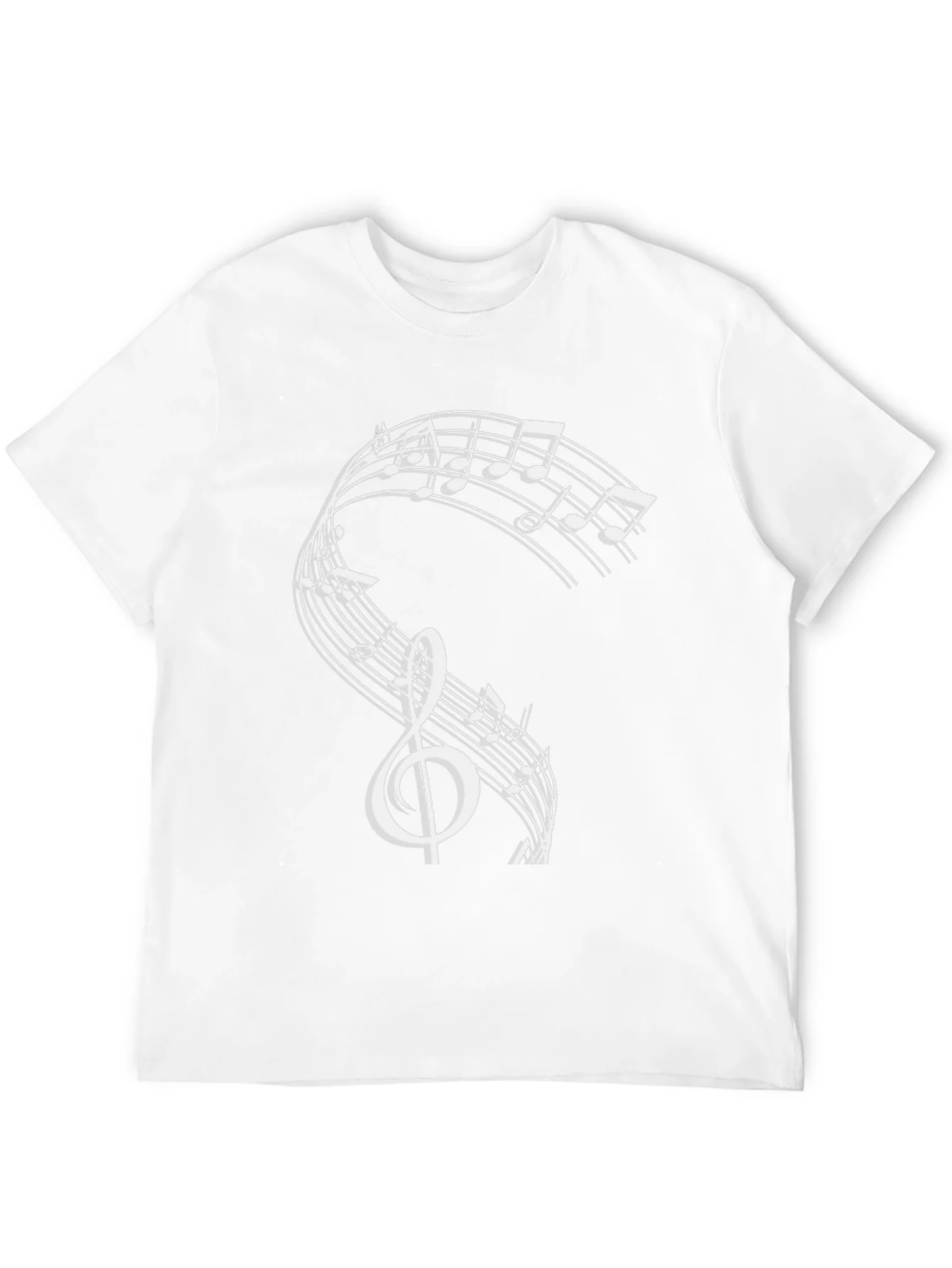 Camiseta Negra con Dise?o de Notas Musicales