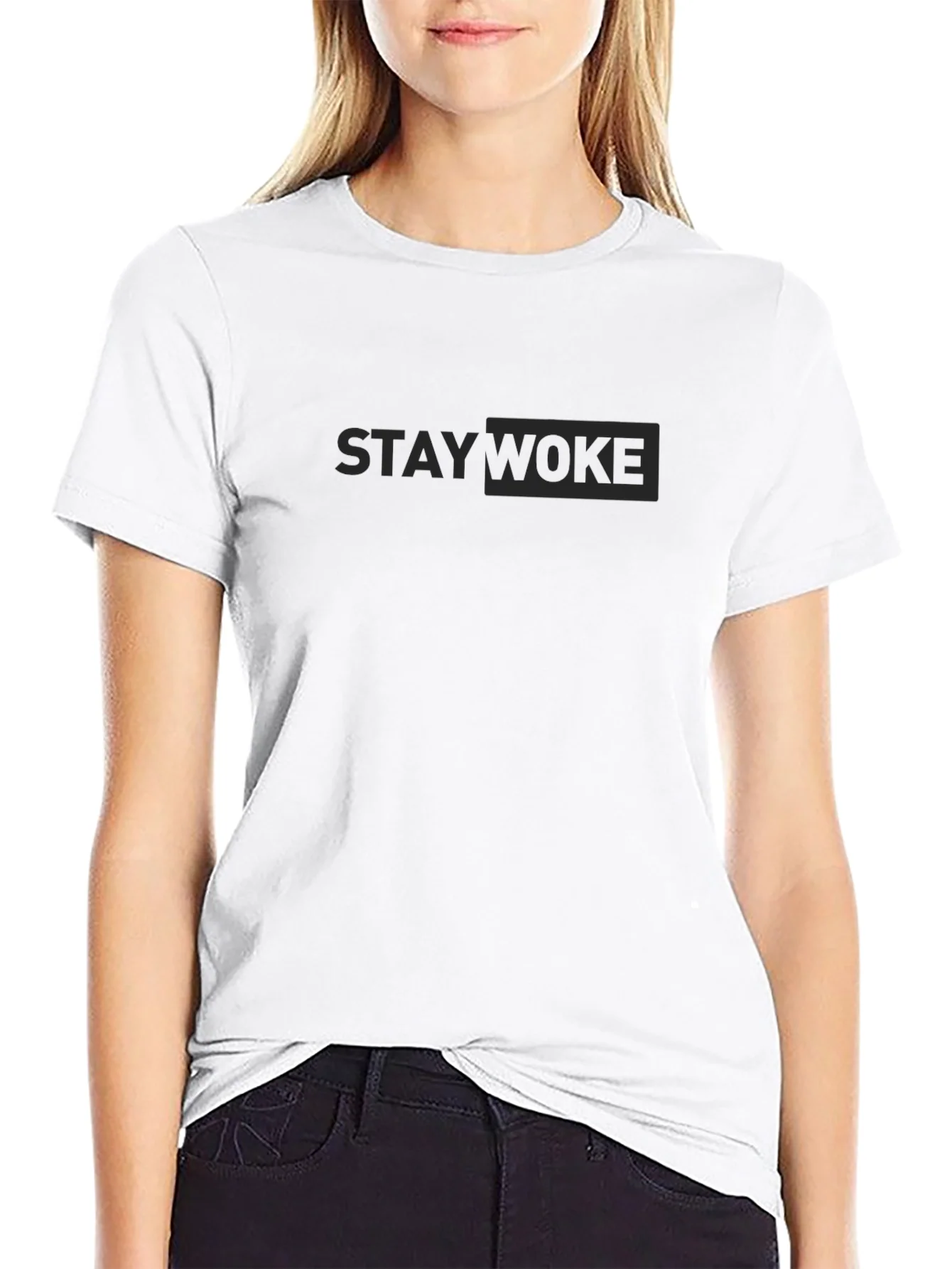 Rebbecca Stay Woke Black Graphic Tee