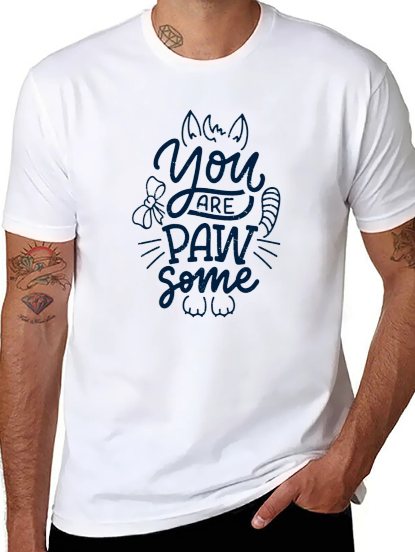 Camiseta Negra Hombre You Are Paw-Some
