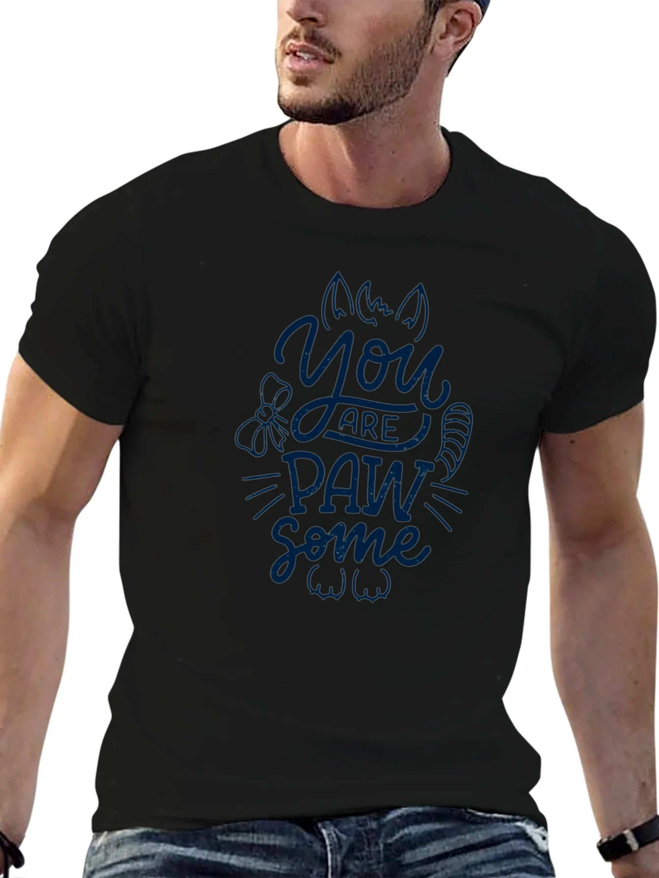 Camiseta Negra Hombre You Are Paw-Some