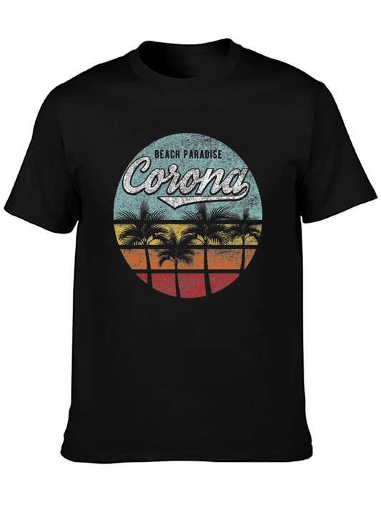 Rebbecca Retro Corona Beach Paradise Graphic T-Shirt