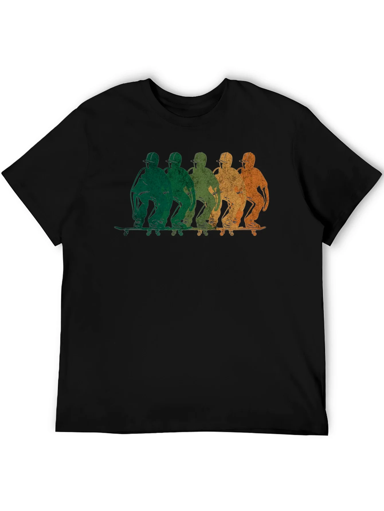Rebbecca Retro Skateboarder Graphic Black T-Shirt