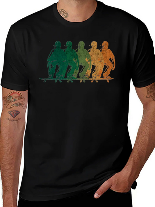 Rebbecca Retro Skateboarder Graphic Black T-Shirt