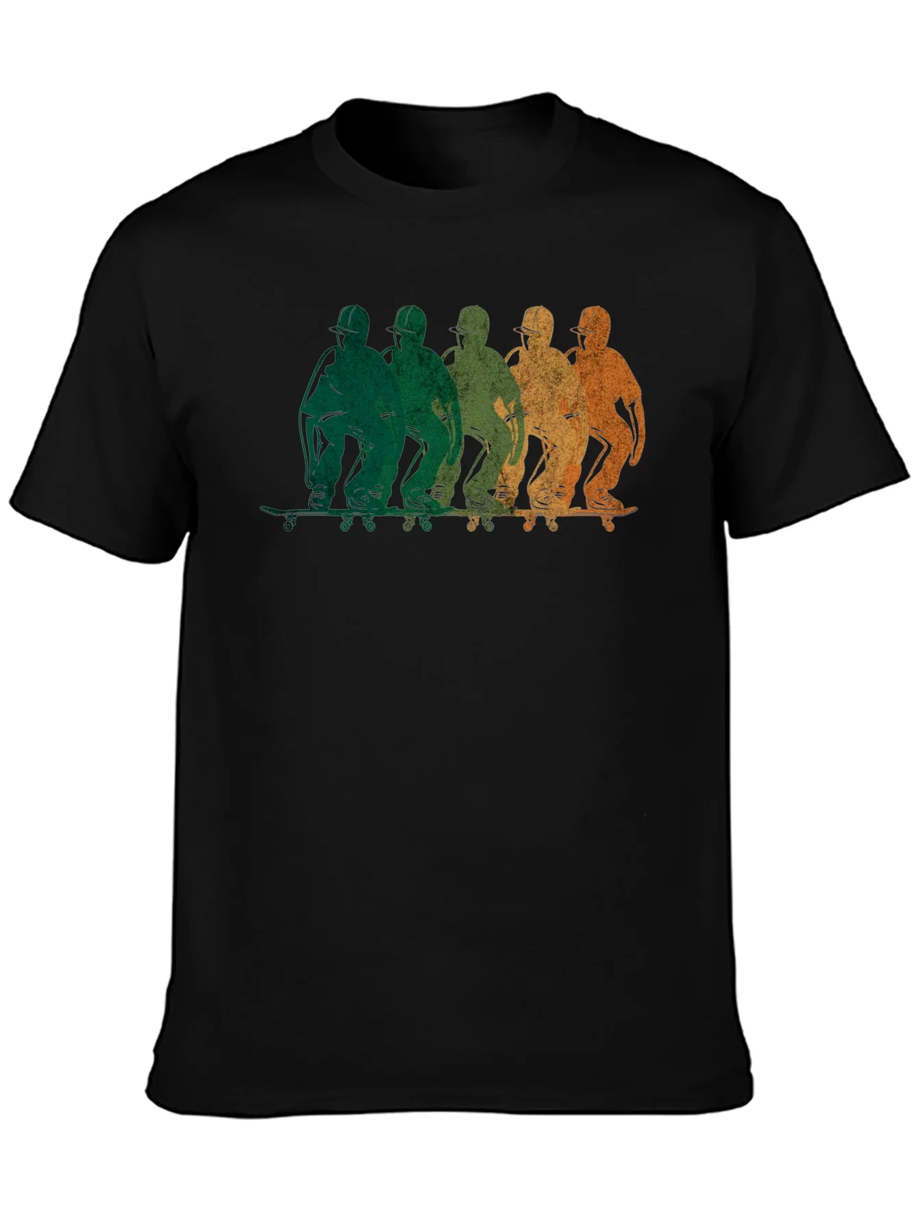 Rebbecca Retro Skateboarder Graphic Black T-Shirt