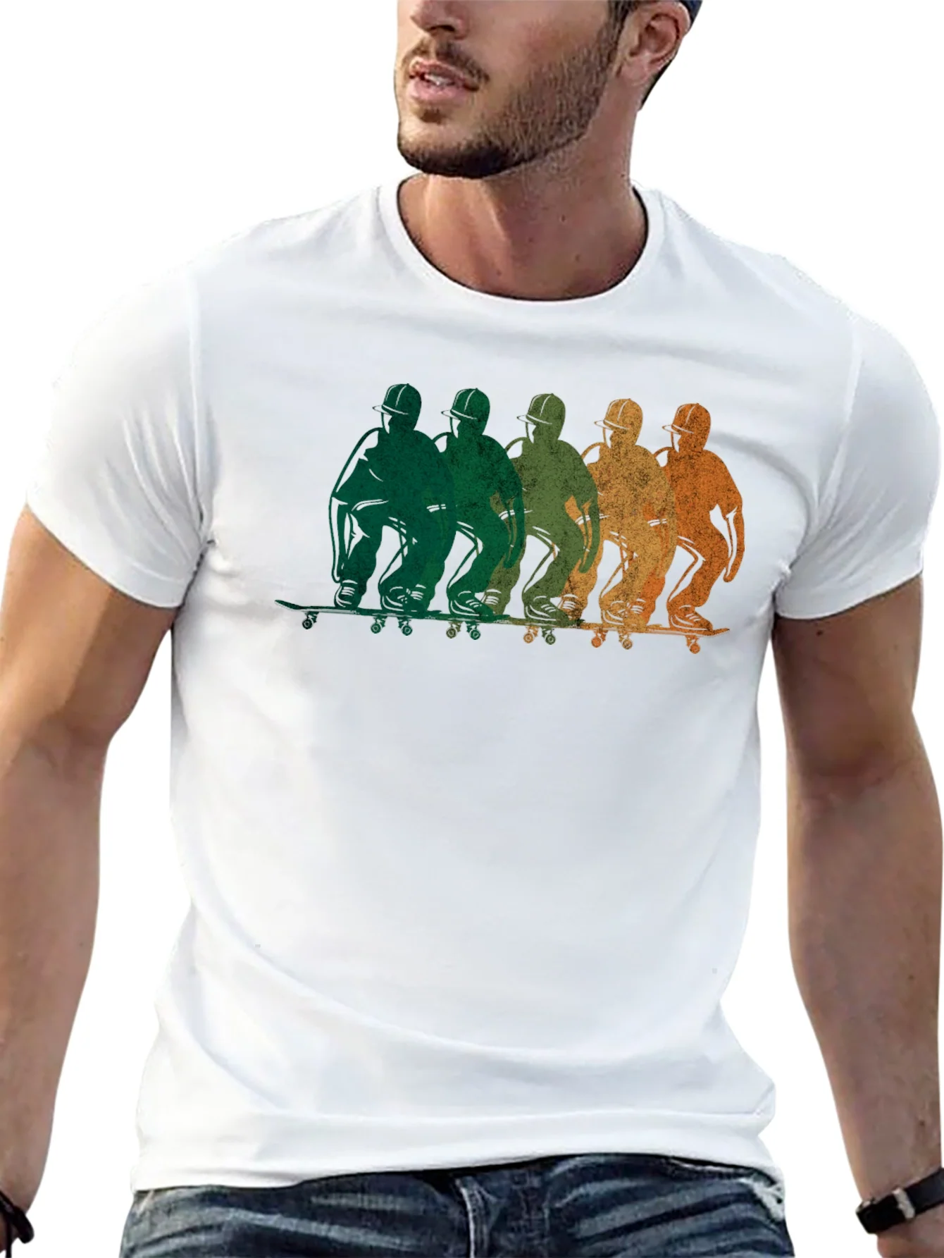 Rebbecca Retro Skateboarder Graphic Black T-Shirt