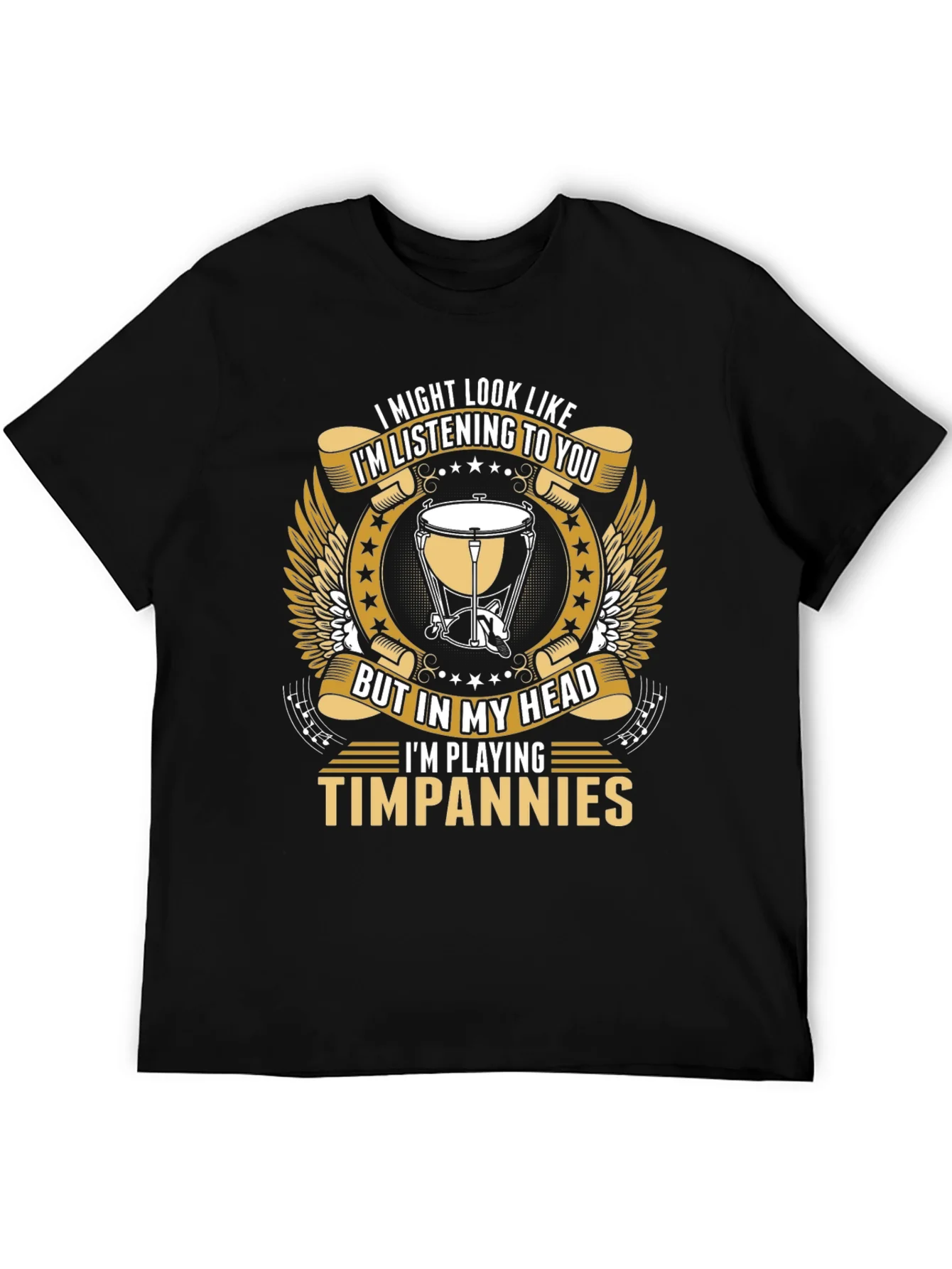 Camiseta Negra Timpanies - Para M¨²sicos