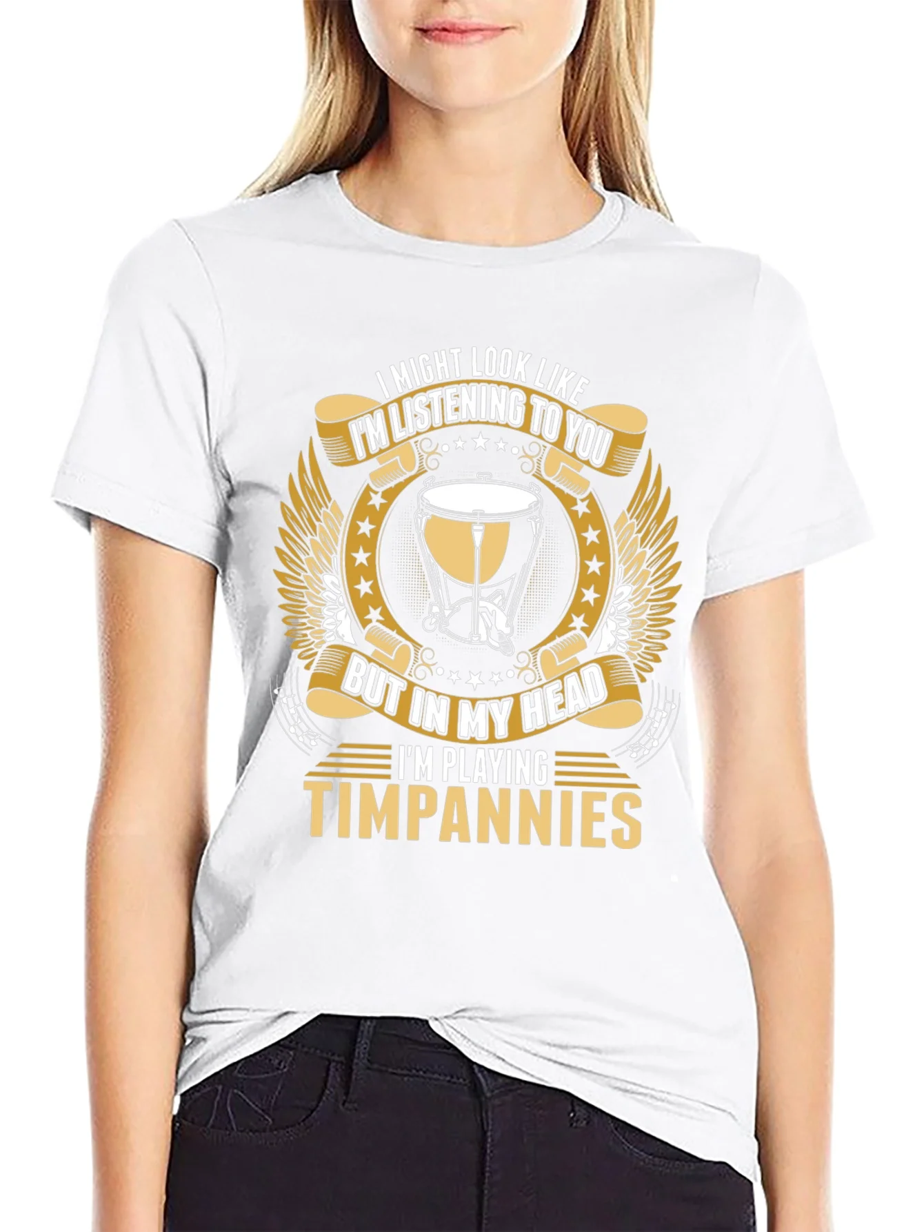 Camiseta Negra Timpanies - Para M¨²sicos