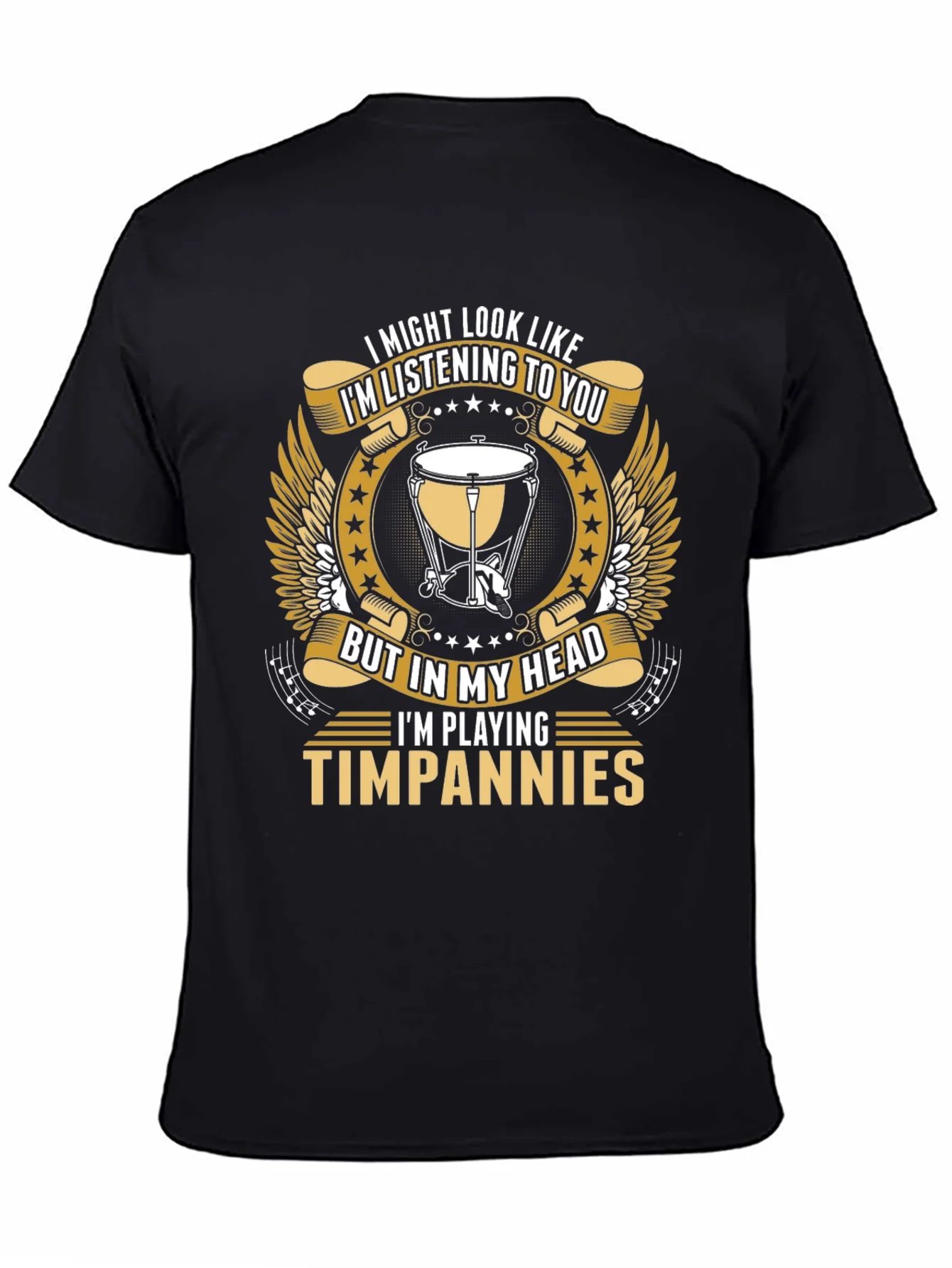 Camiseta Negra Timpanies - Para M¨²sicos