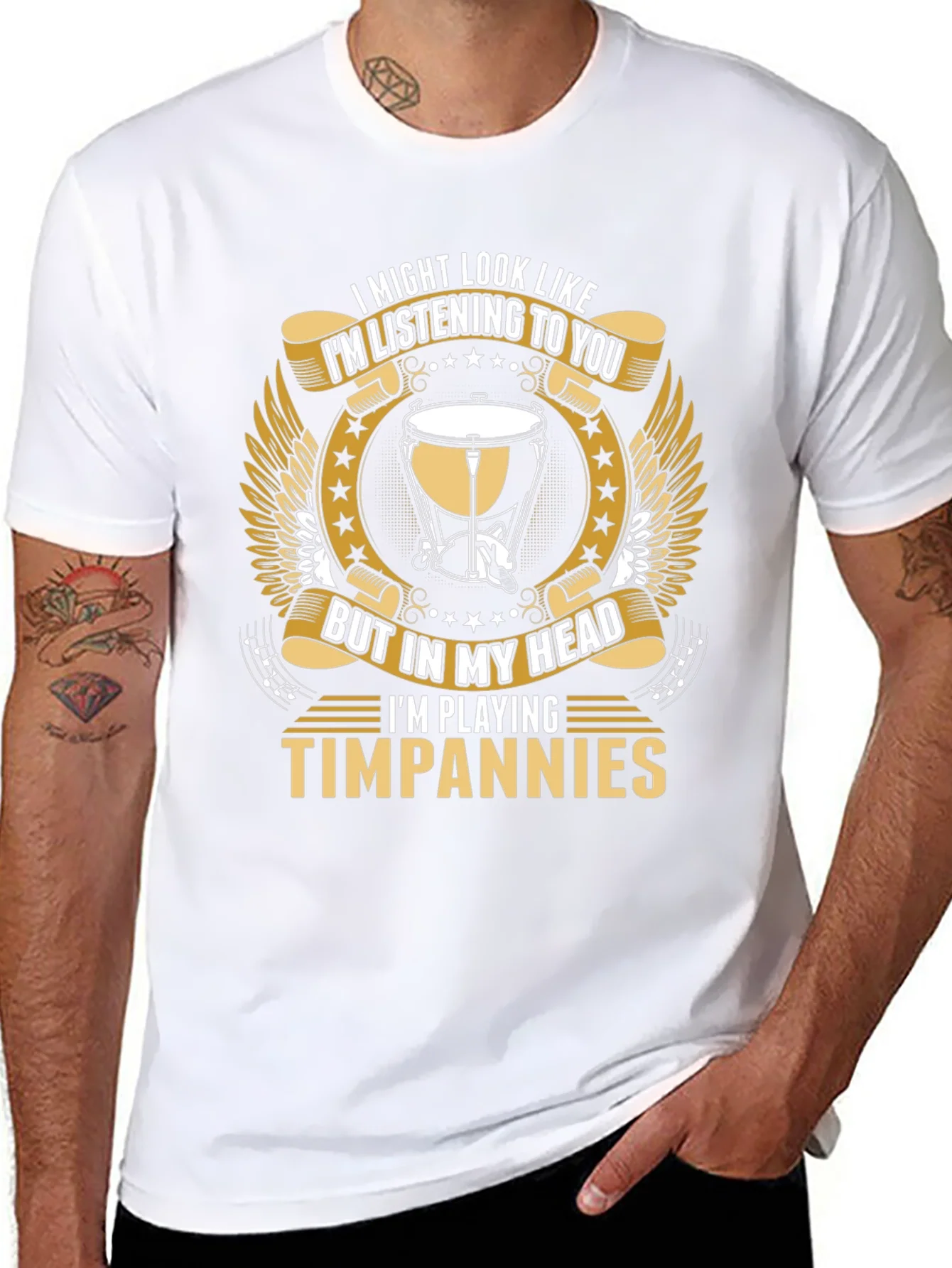 Camiseta Negra Timpanies - Para M¨²sicos