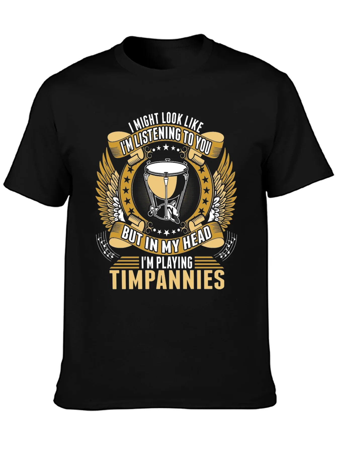 Camiseta Negra Timpanies - Para M¨²sicos