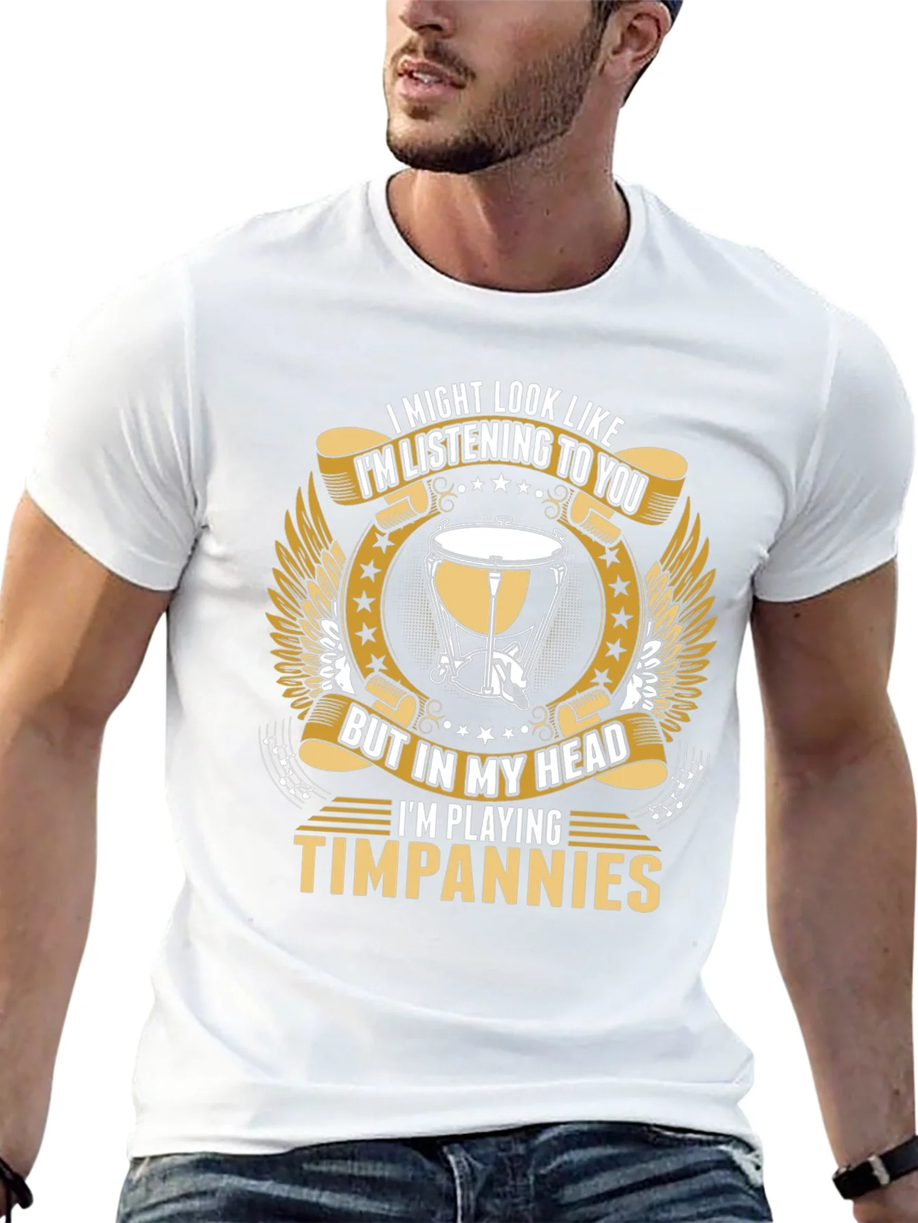 Camiseta Negra Timpanies - Para M¨²sicos