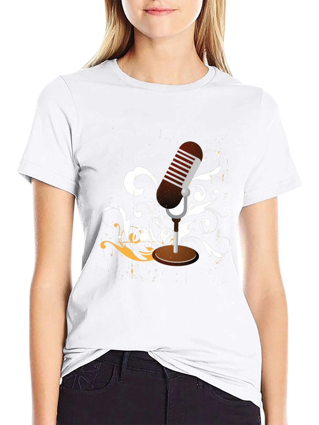 Rebbecca Retro Microphone Graphic Tee - Classic Style