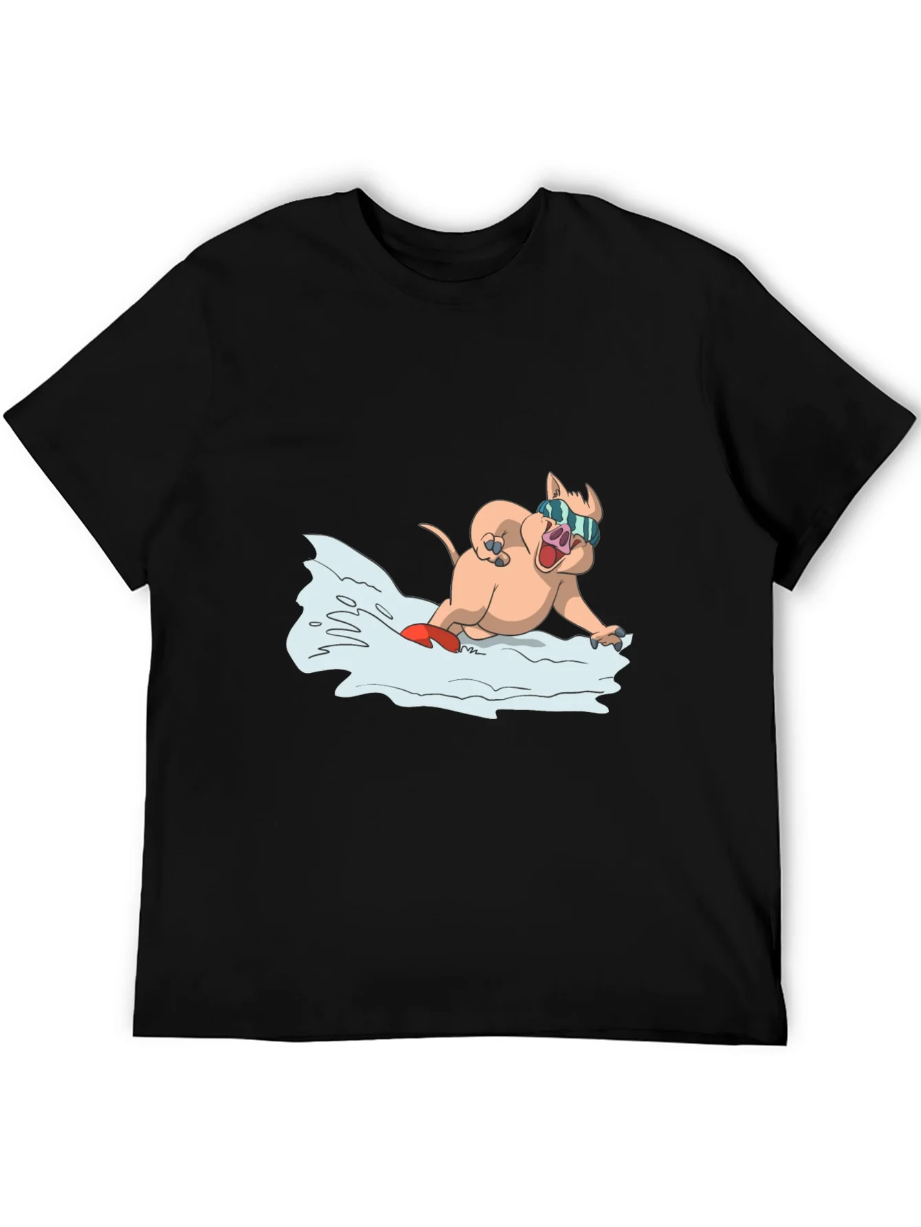 Rebbecca Cool Pig Snowboarding T-Shirt - Black