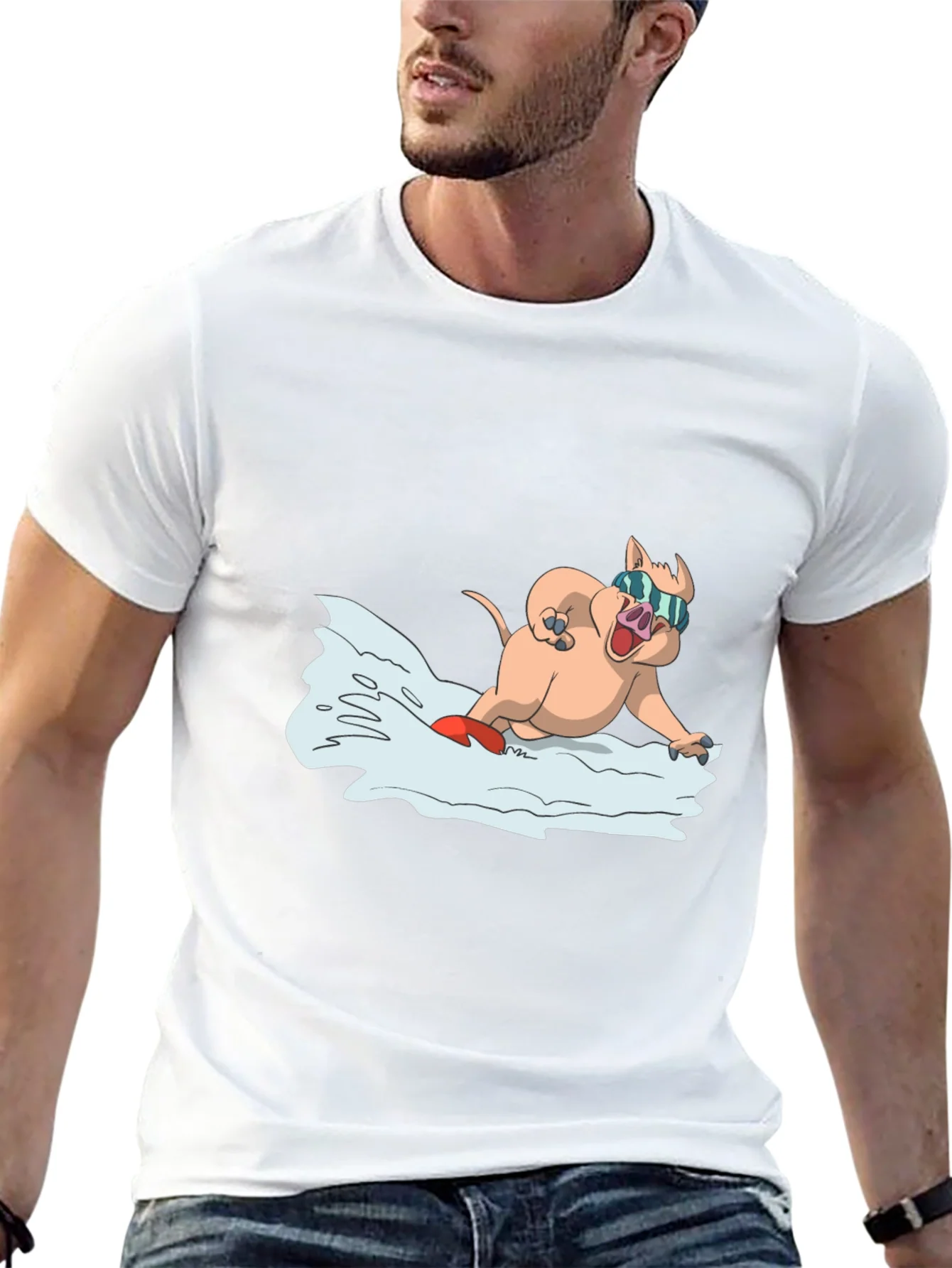 Rebbecca Cool Pig Snowboarding T-Shirt - Black