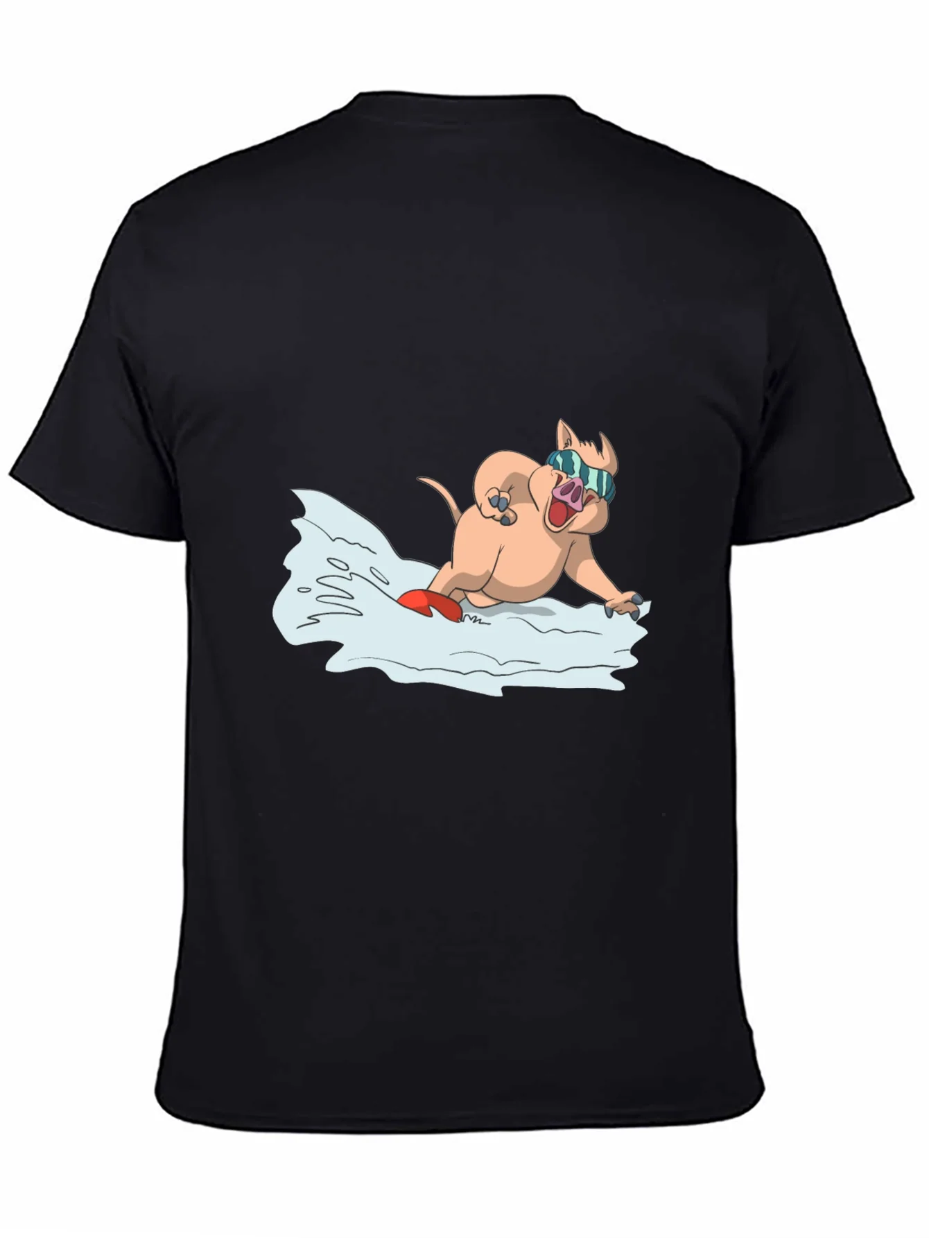 Rebbecca Cool Pig Snowboarding T-Shirt - Black
