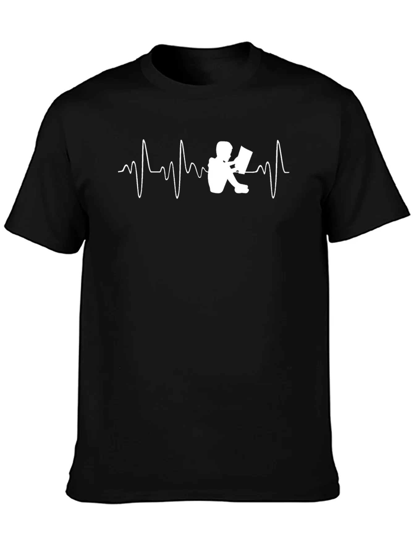 Rebbecca Reading Heartbeat Graphic T-Shirt - Black