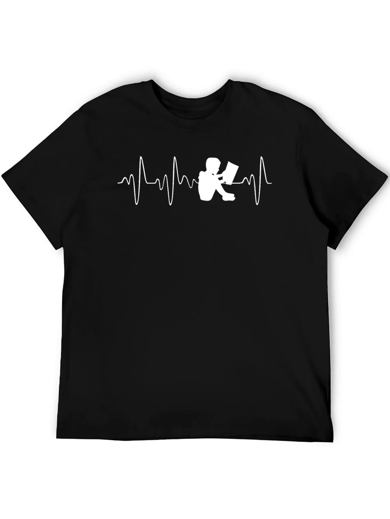 Rebbecca Reading Heartbeat Graphic T-Shirt - Black