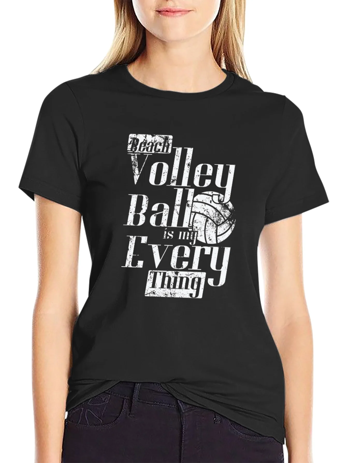 Camiseta Negra de Voleibol de Playa para Hombre