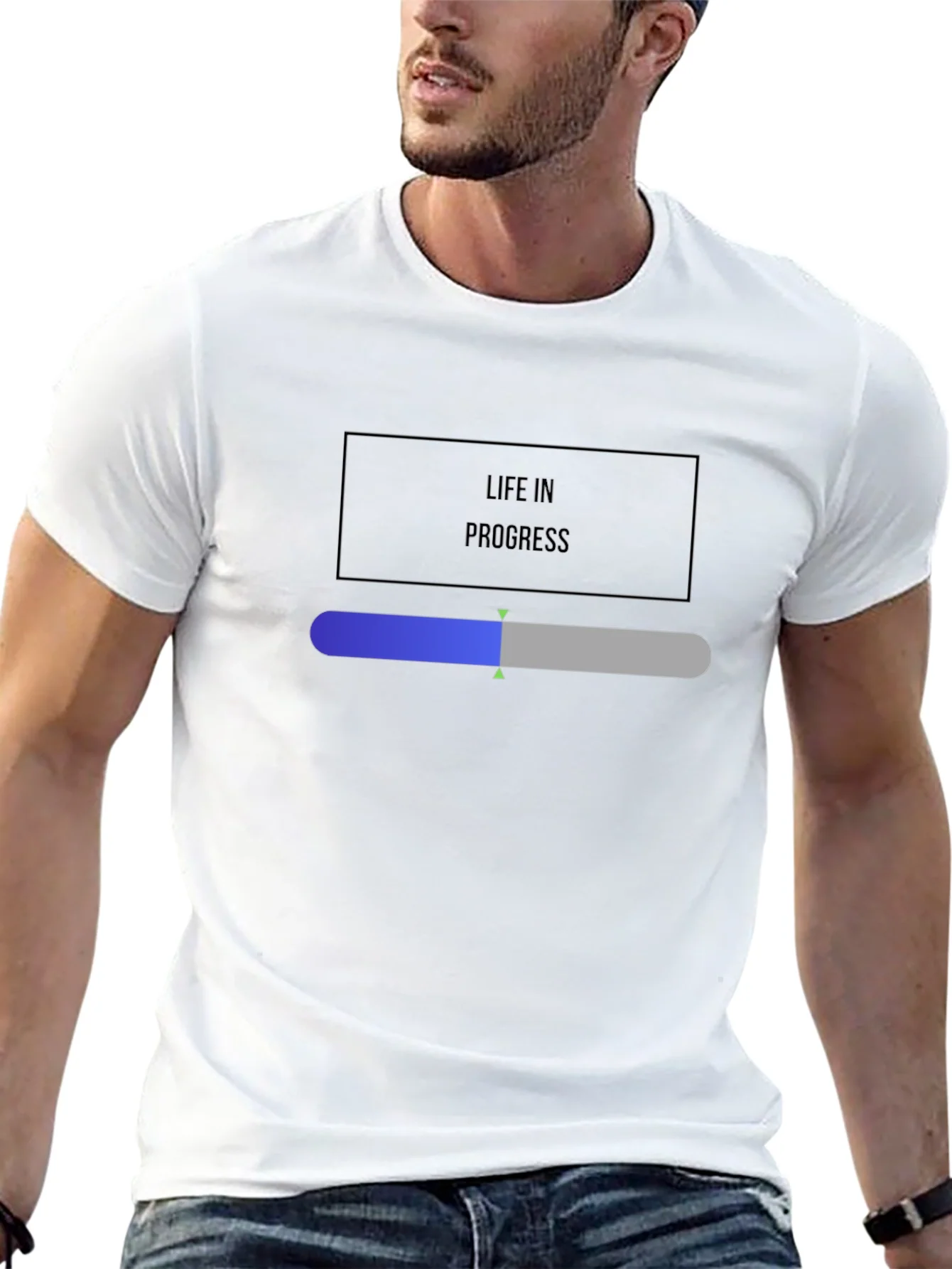 Camiseta Negra Life in Progress para Hombre