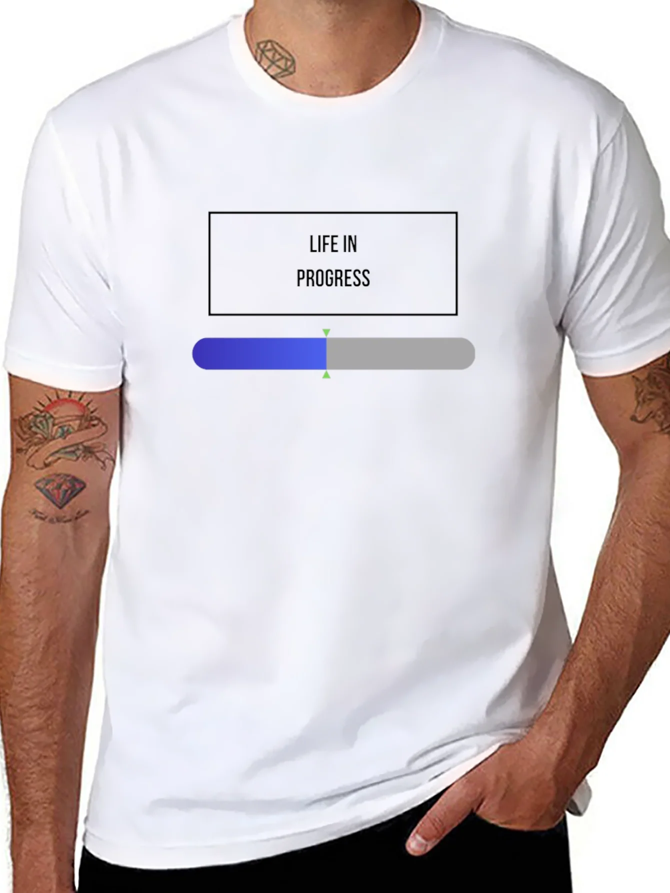 Camiseta Negra Life in Progress para Hombre