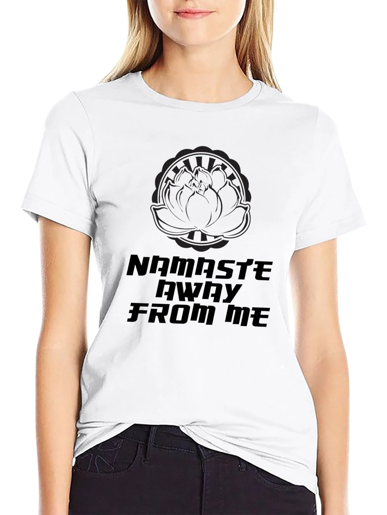 Rebbecca Namaste Away From Me Black Graphic T-Shirt