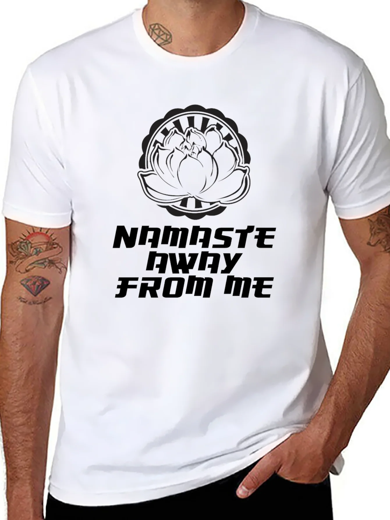 Rebbecca Namaste Away From Me Black Graphic T-Shirt