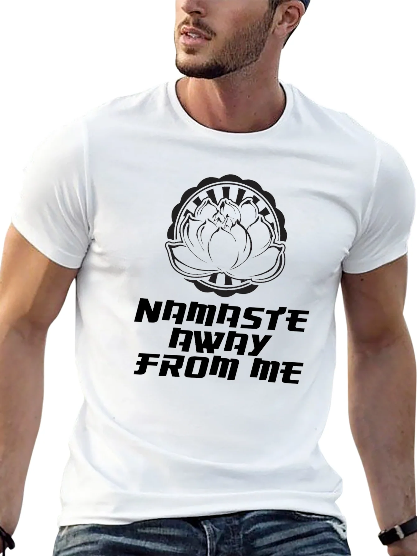 Rebbecca Namaste Away From Me Black Graphic T-Shirt