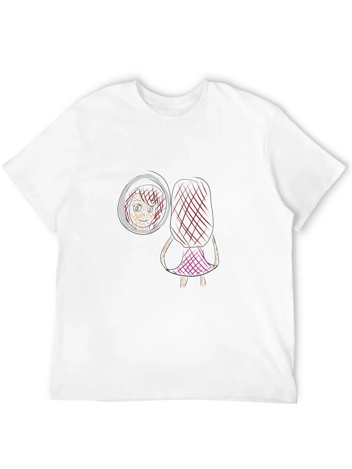 Camiseta Negra Estampada con Dise?o Abstracto