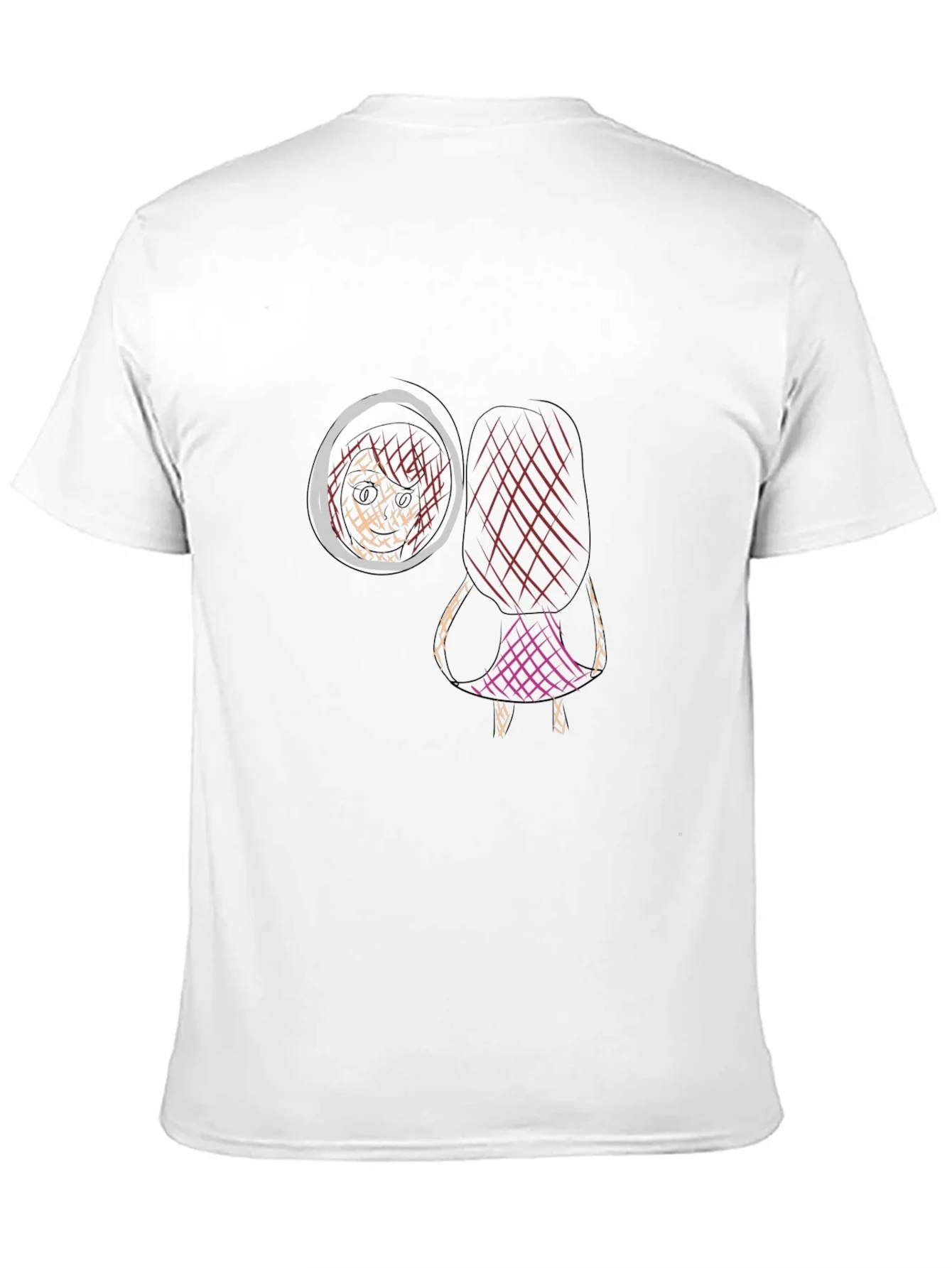 Camiseta Negra Estampada con Dise?o Abstracto