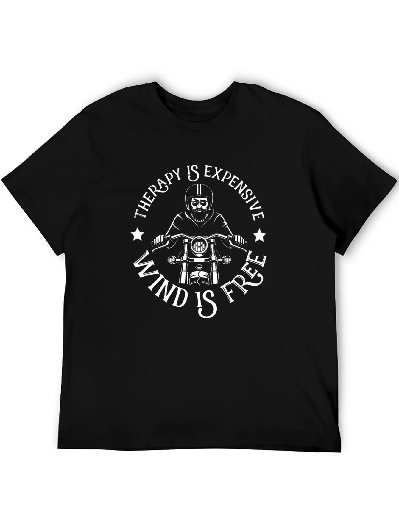 Camiseta Negra: Terapia Cara Viento Gratis