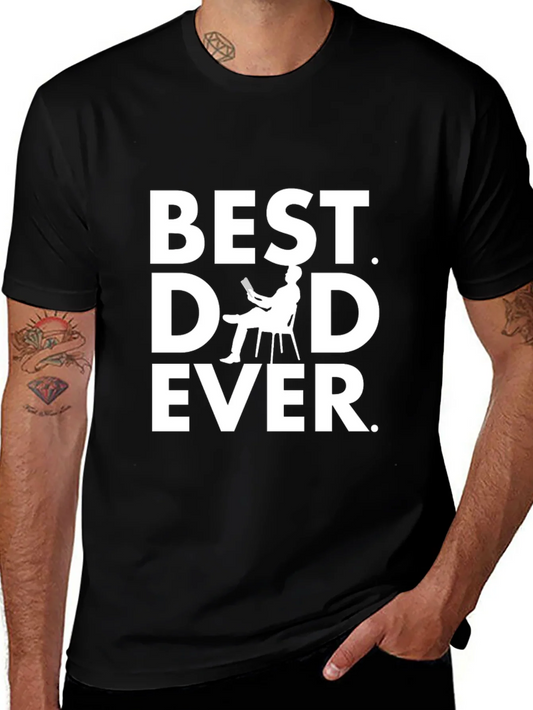 Rebbecca Best Dad Ever Graphic T-Shirt - Black Cotton Blend