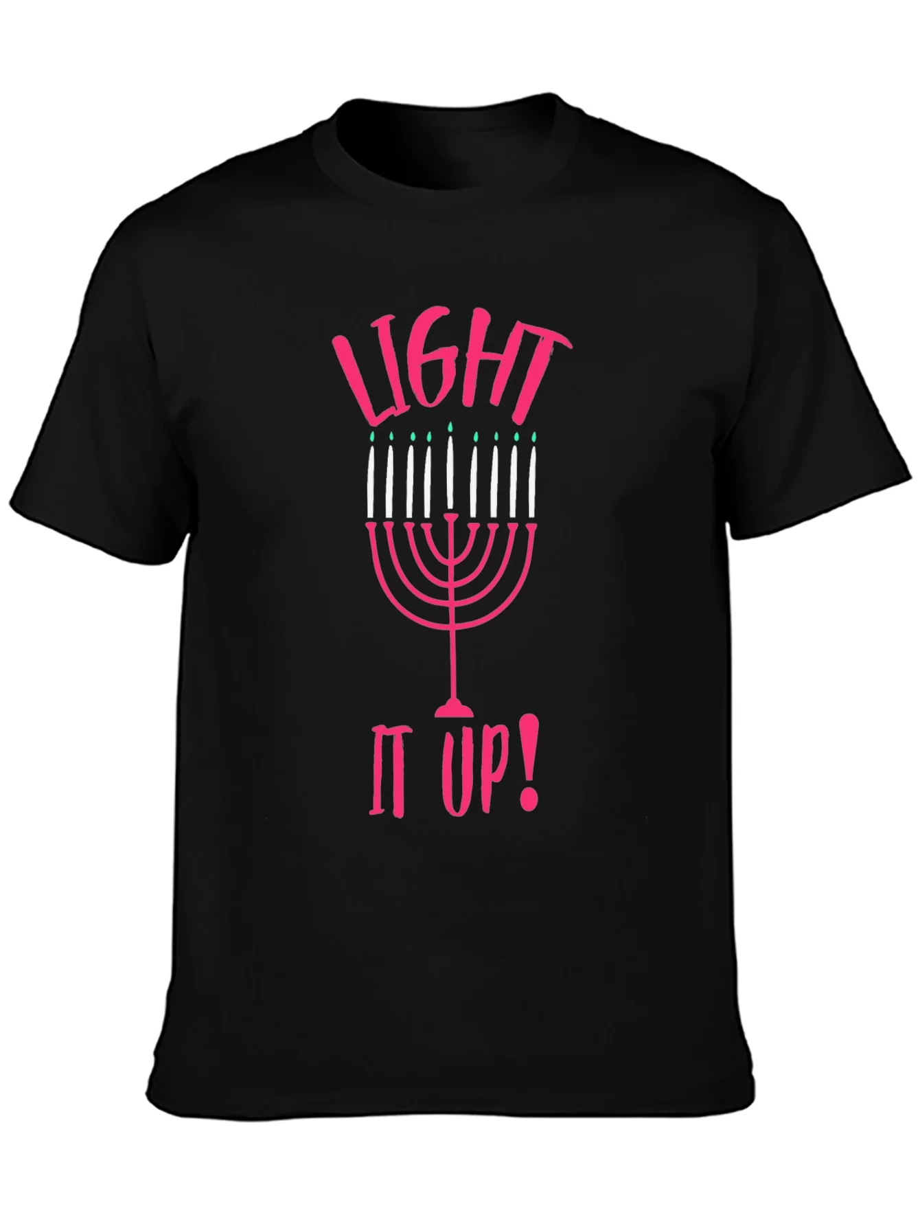 Camiseta Negra Light It Up! Hanukkah