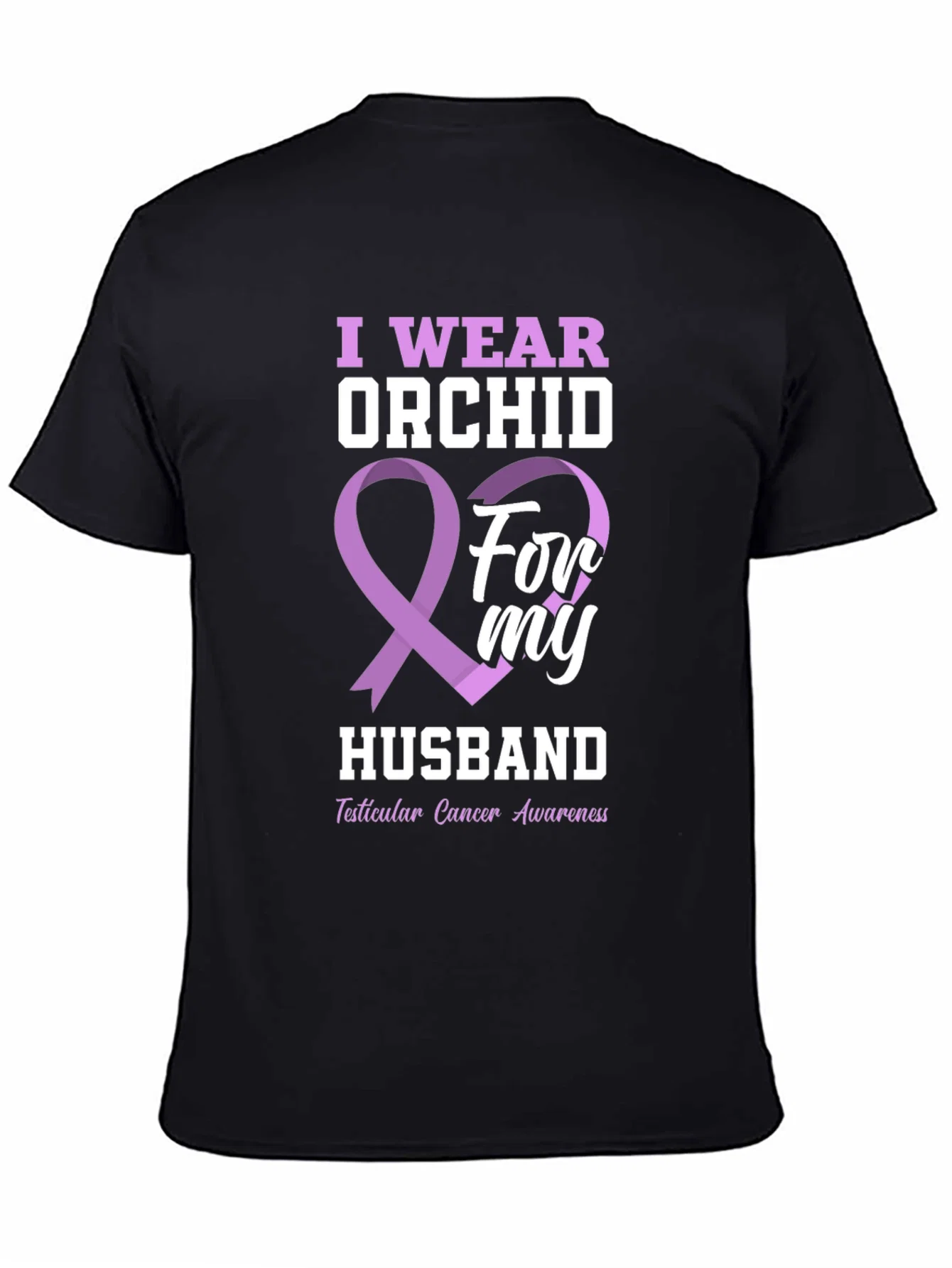 Rebbecca Orchid Ribbon Husband Cancer Awareness T-Shirt