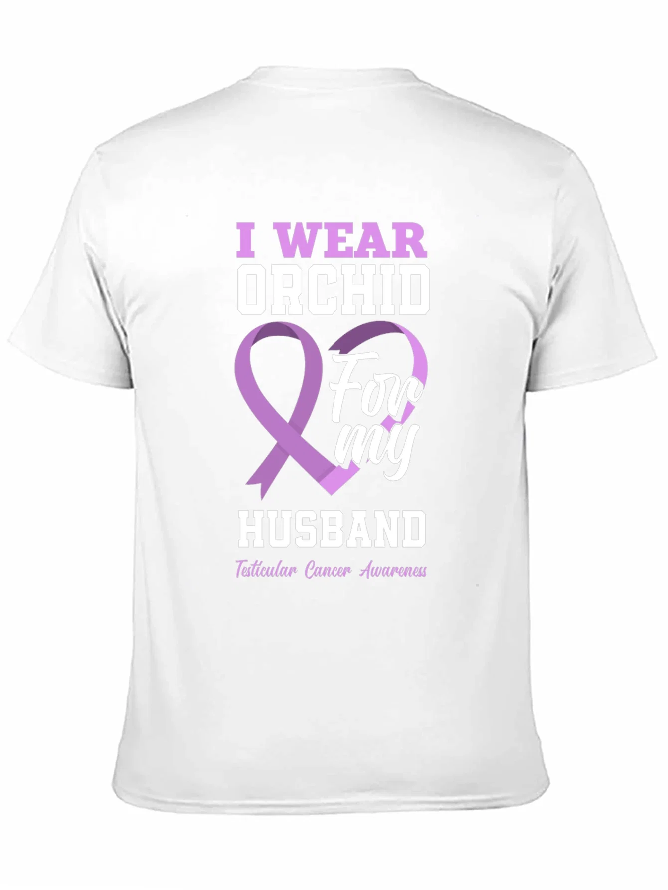 Rebbecca Orchid Ribbon Husband Cancer Awareness T-Shirt