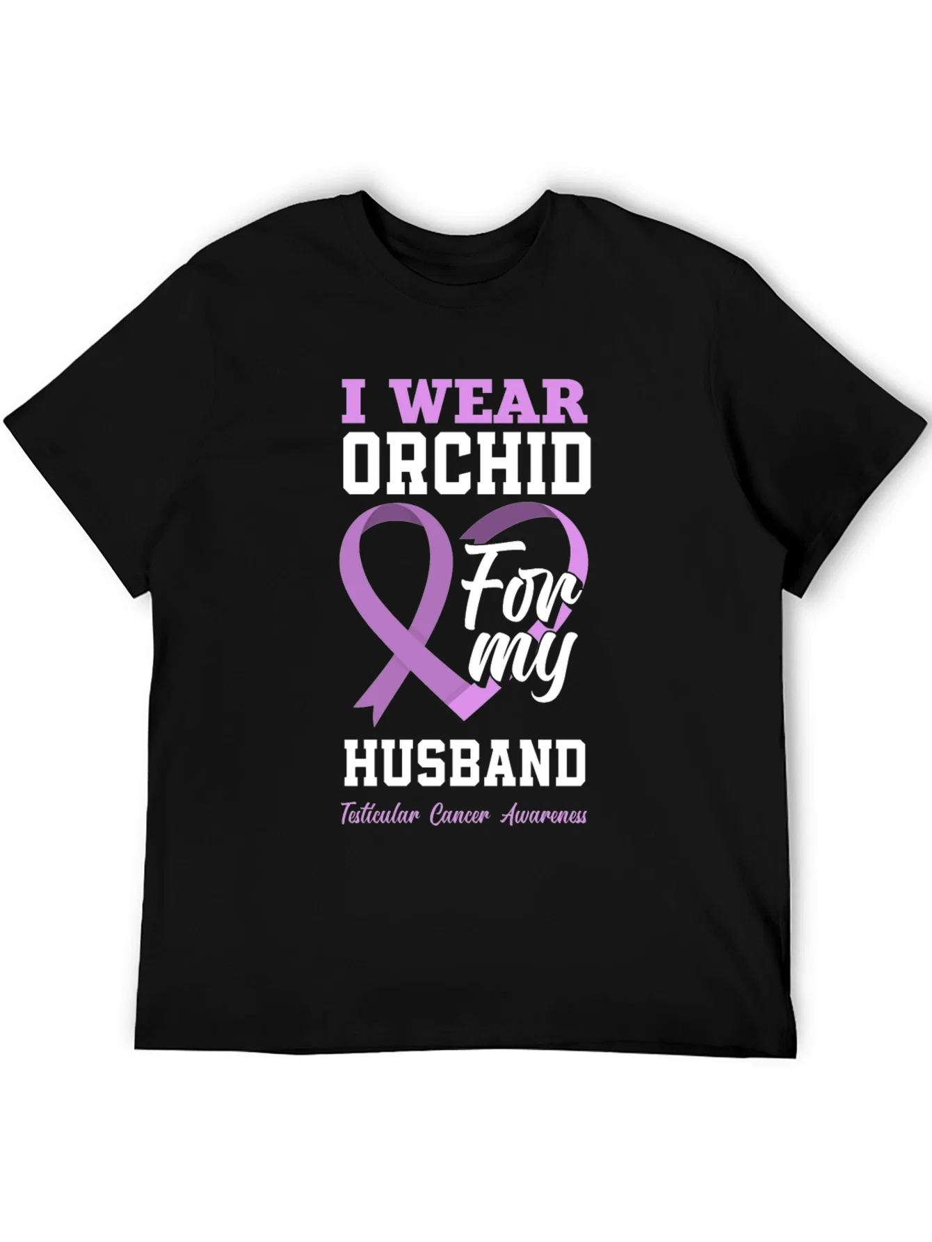 Rebbecca Orchid Ribbon Husband Cancer Awareness T-Shirt