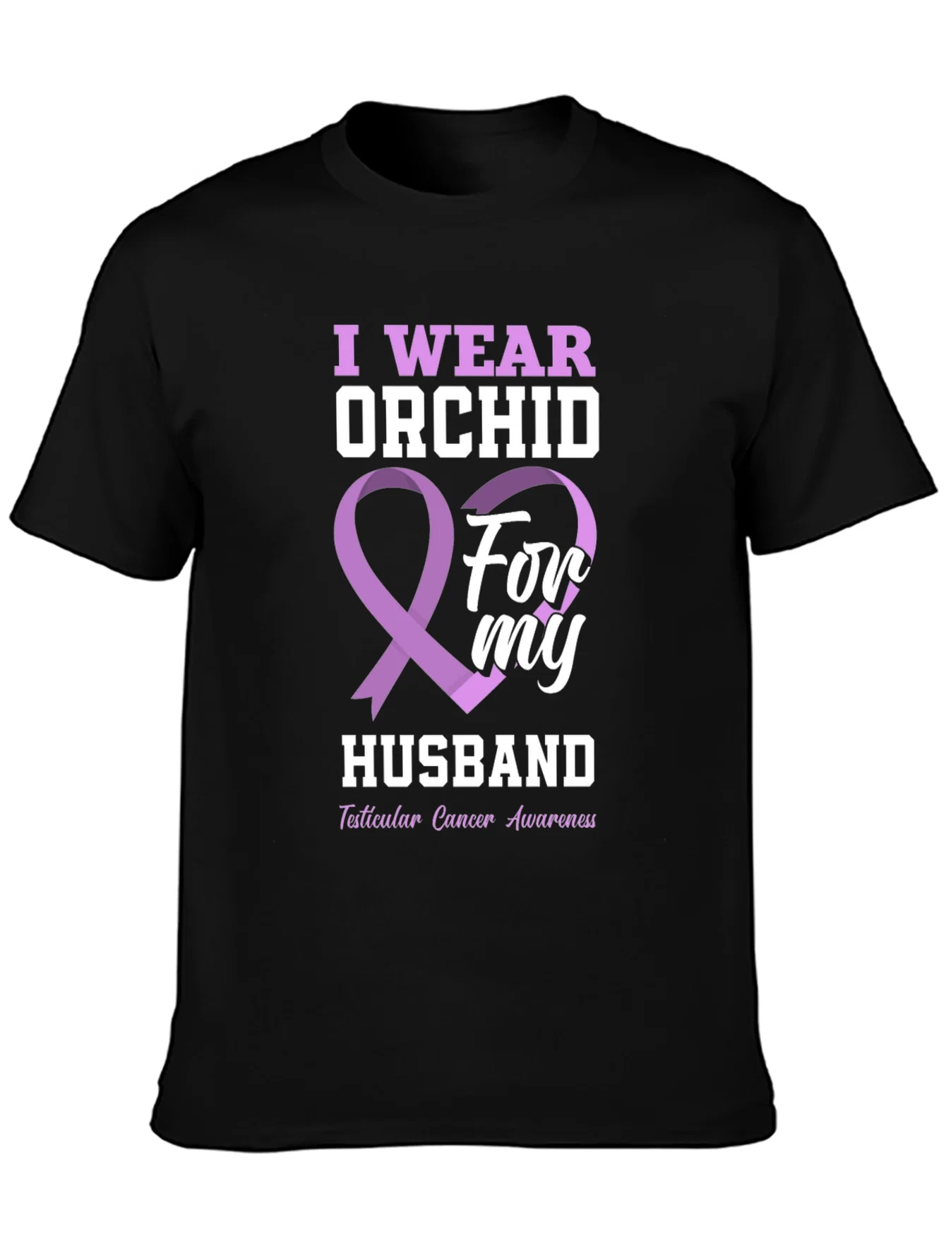 Rebbecca Orchid Ribbon Husband Cancer Awareness T-Shirt