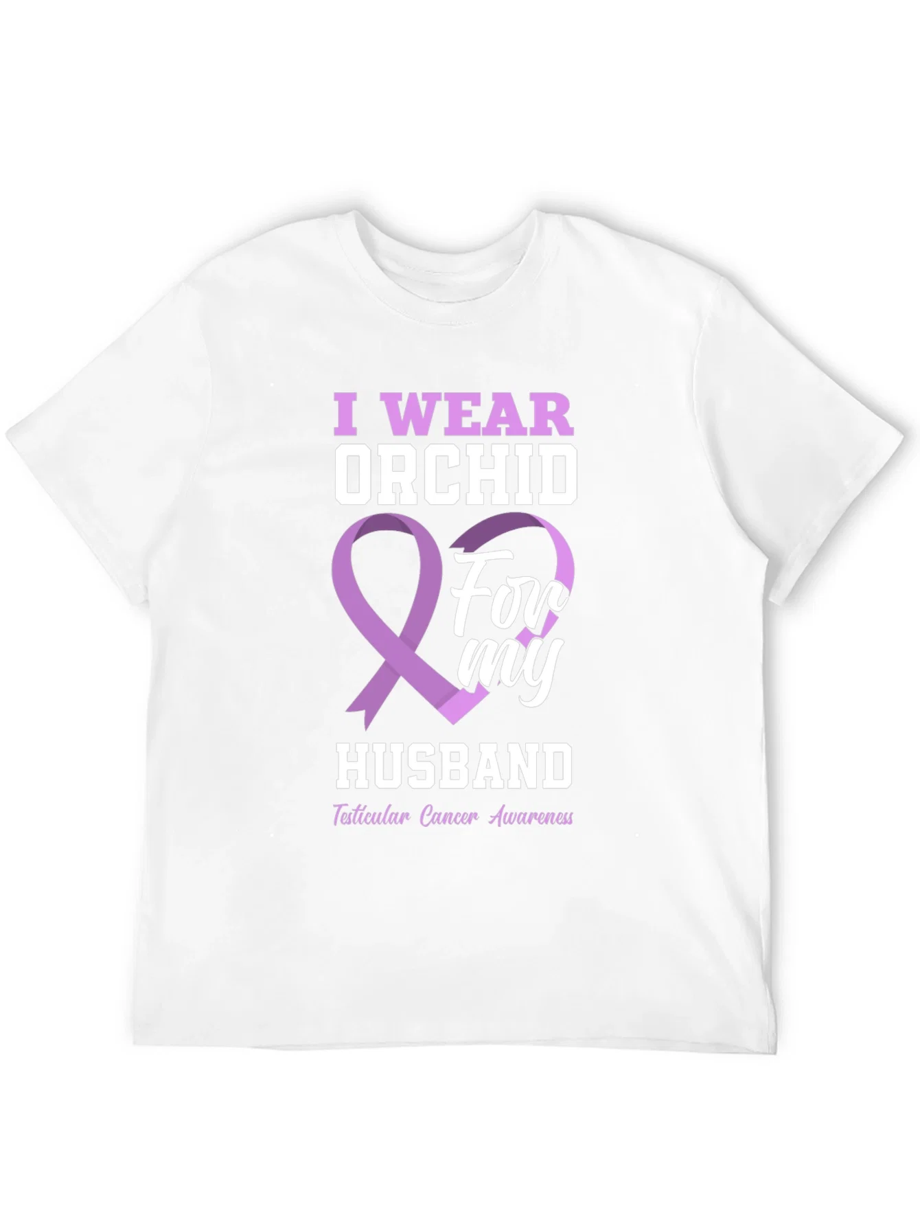 Rebbecca Orchid Ribbon Husband Cancer Awareness T-Shirt