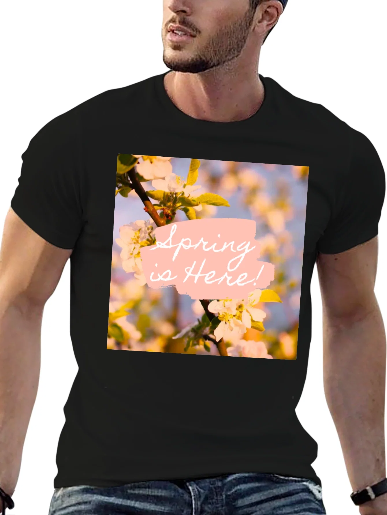 Rebbecca Spring is Here! Graphic T-Shirt - Black