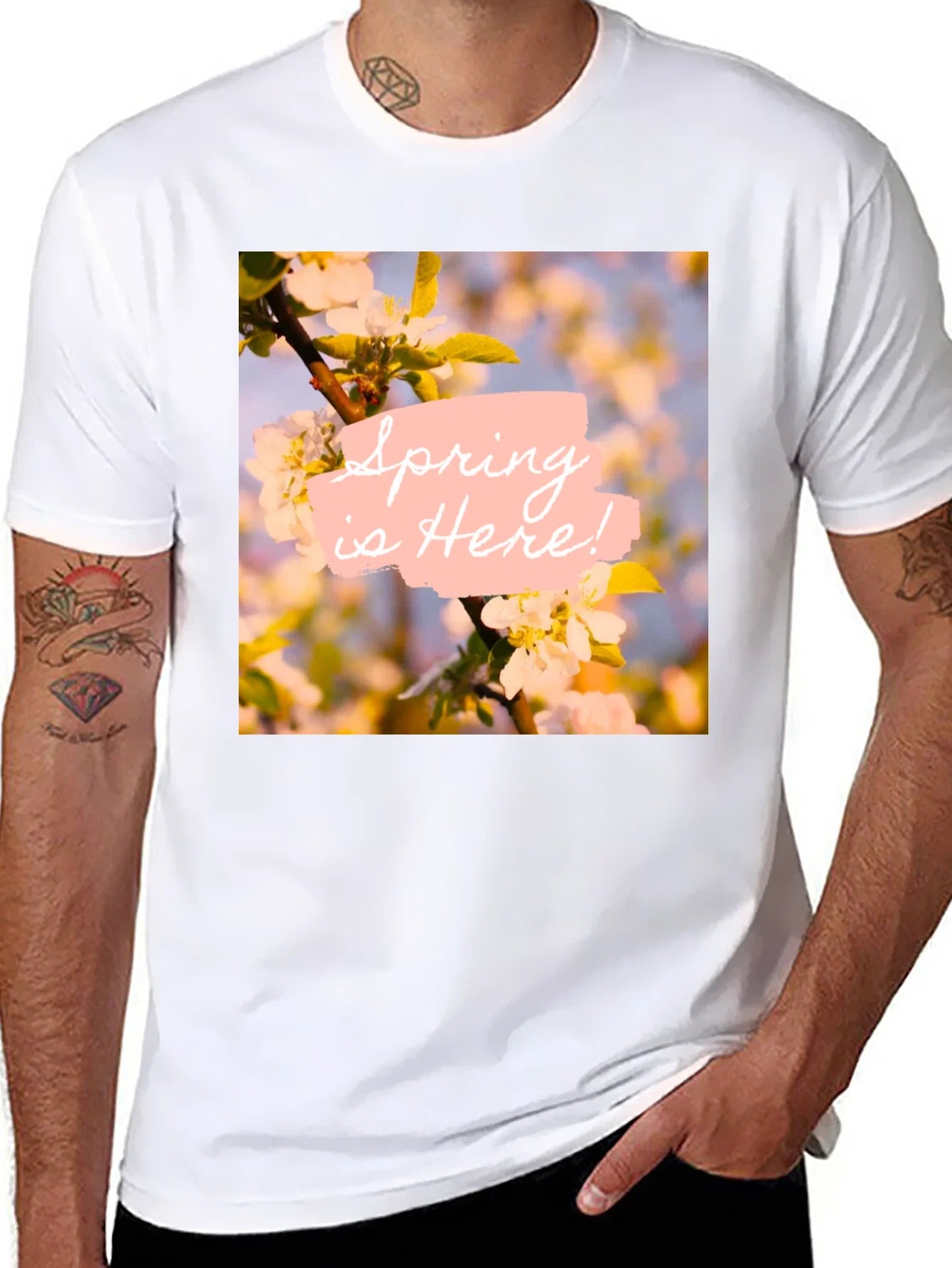 Rebbecca Spring is Here! Graphic T-Shirt - Black