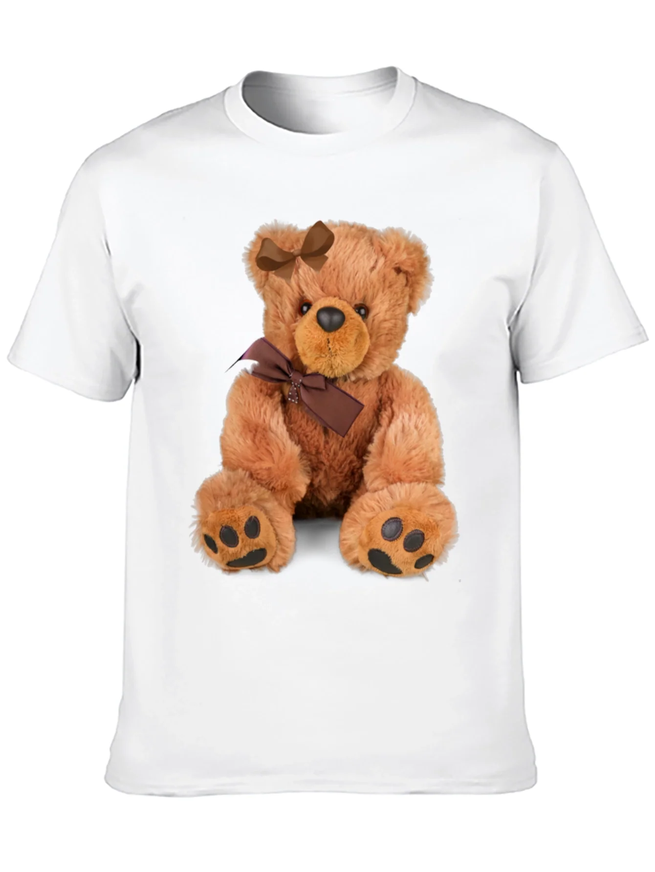 Camiseta Negra con Adorable Oso de Peluche