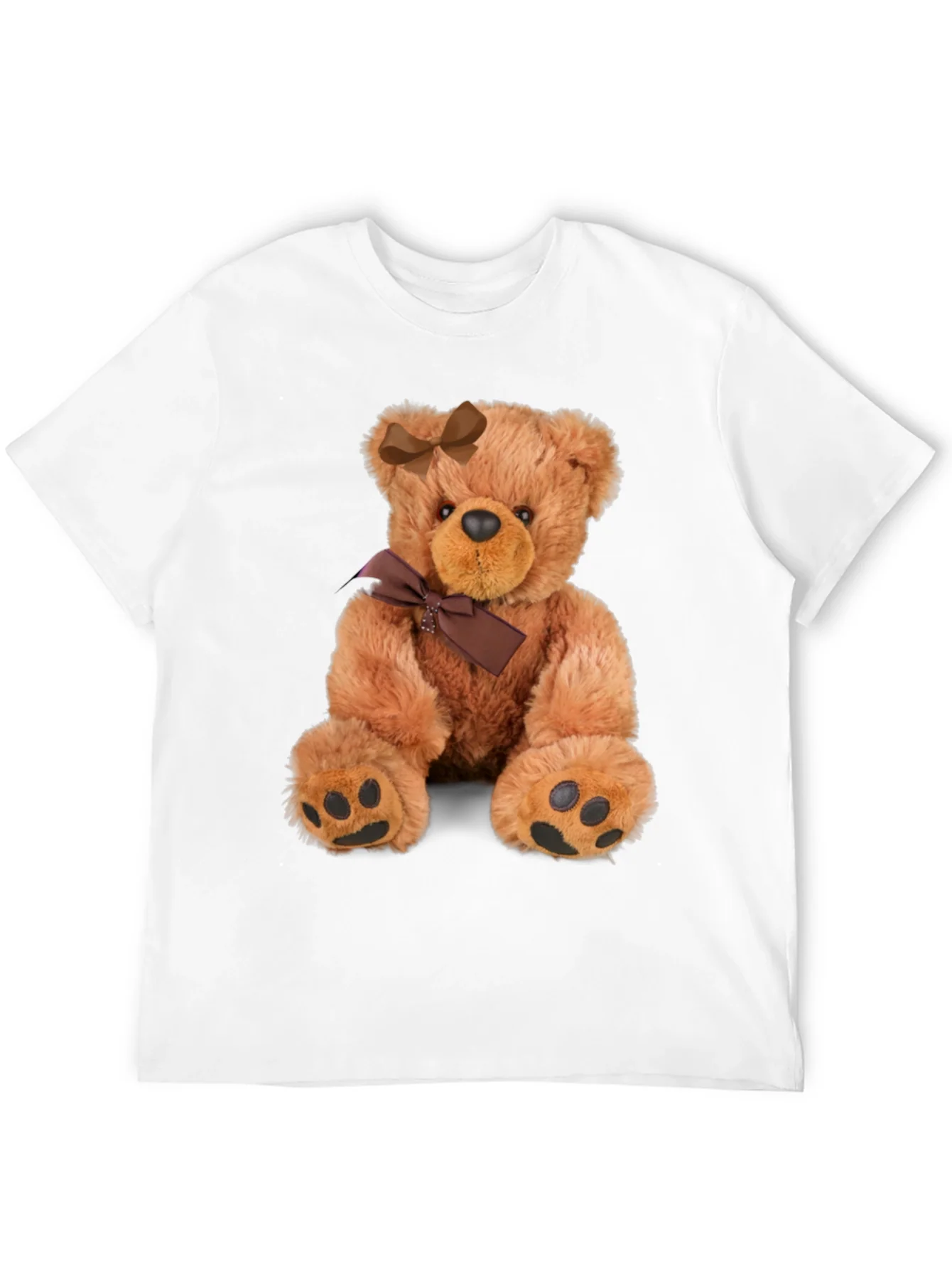 Camiseta Negra con Adorable Oso de Peluche